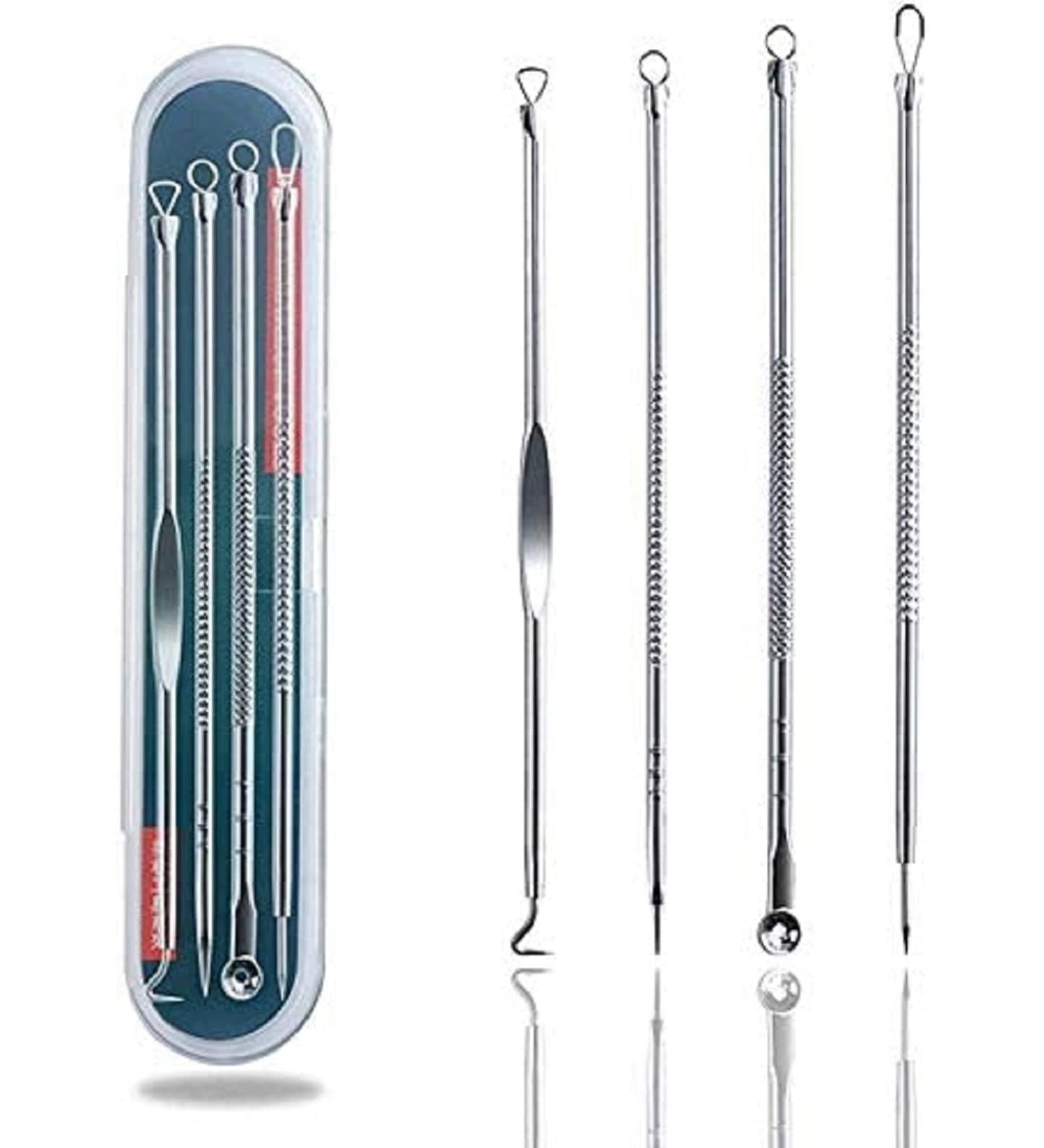 Blackhead Remover Pimple Extractor Tool Acne Kit - Blemish Treatment for Nose & Face Skin - Buy Online on GoSupps.com