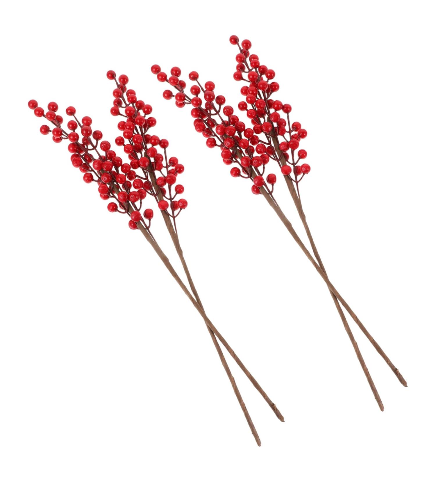 ABOOFAN 12 Pcs Christmas Red Fruit Holly Berry Picks Christmas Tree Stems Red Berry Picks Floral Artificial Plants Realistic Berry Branch Decor Artificial Flower High Simulation Foam - Buy Online on GoSupps.com