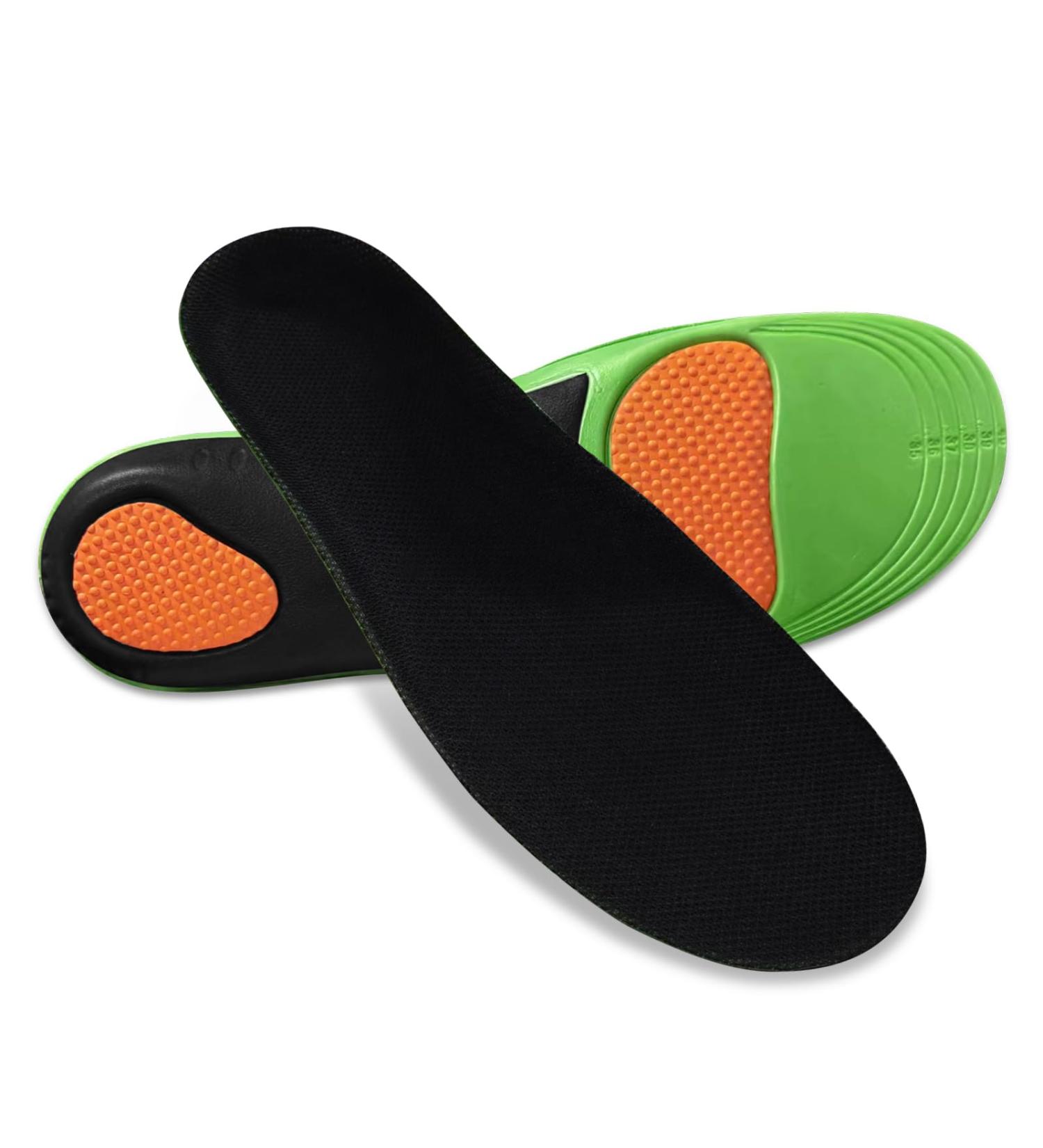 Plantar Fasciitis Insoles for Pain Relief | Orthotic Inserts for Flat Feet | High Arch Support | Shock Absorbing Daily Comfort Men 4.5-8.5 & Women 5.5-9.5 - Buy Online on GoSupps.com