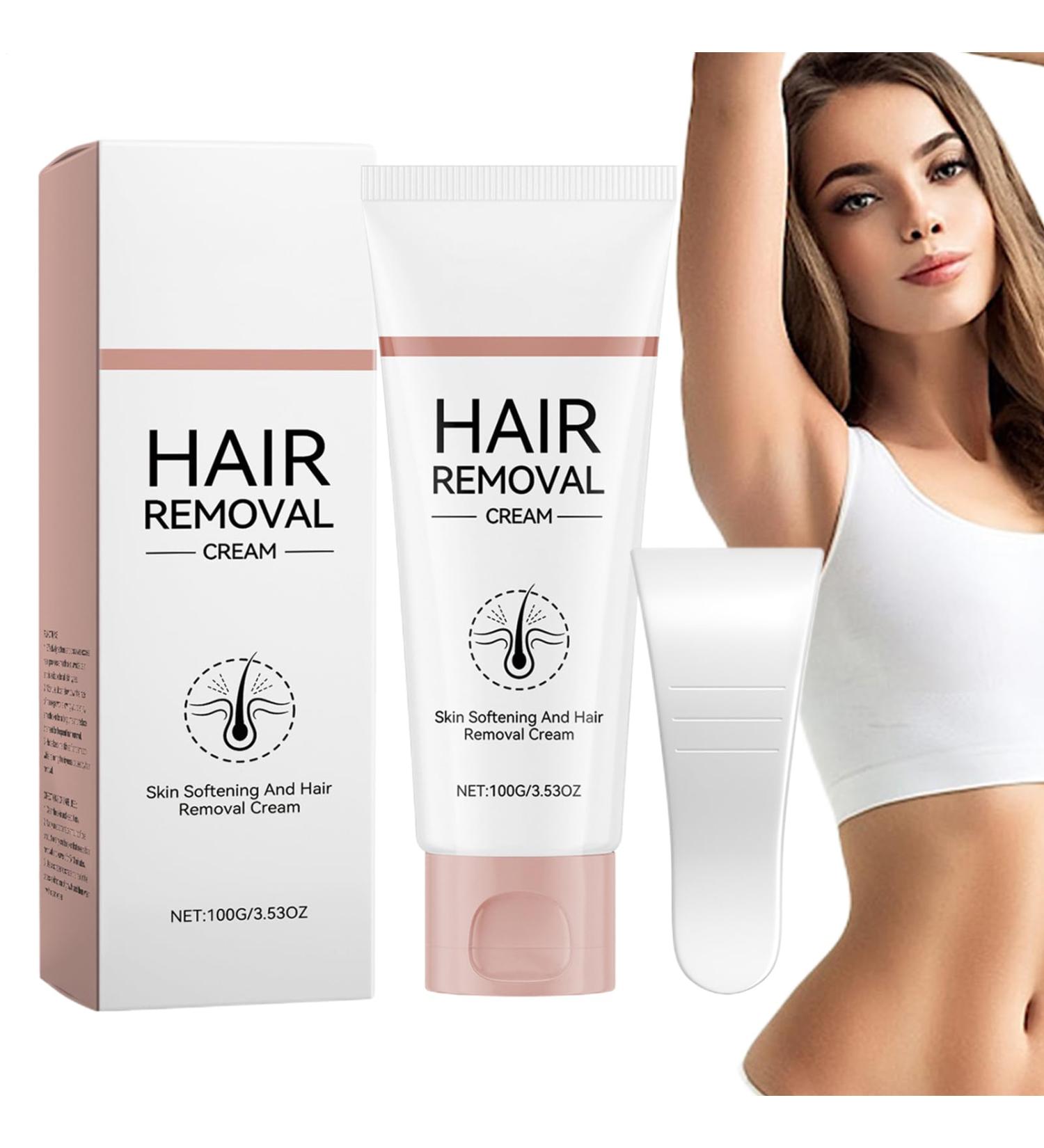  Jingmiger Facial Hair Removal Cream - 120ml Nourishing Hair Removal Cream with Spatula - Bikini Hair Removal Product For Women Face Arms Underarms Bikini Line Legs Intimate Area Care - Buy Online on GoSupps.com