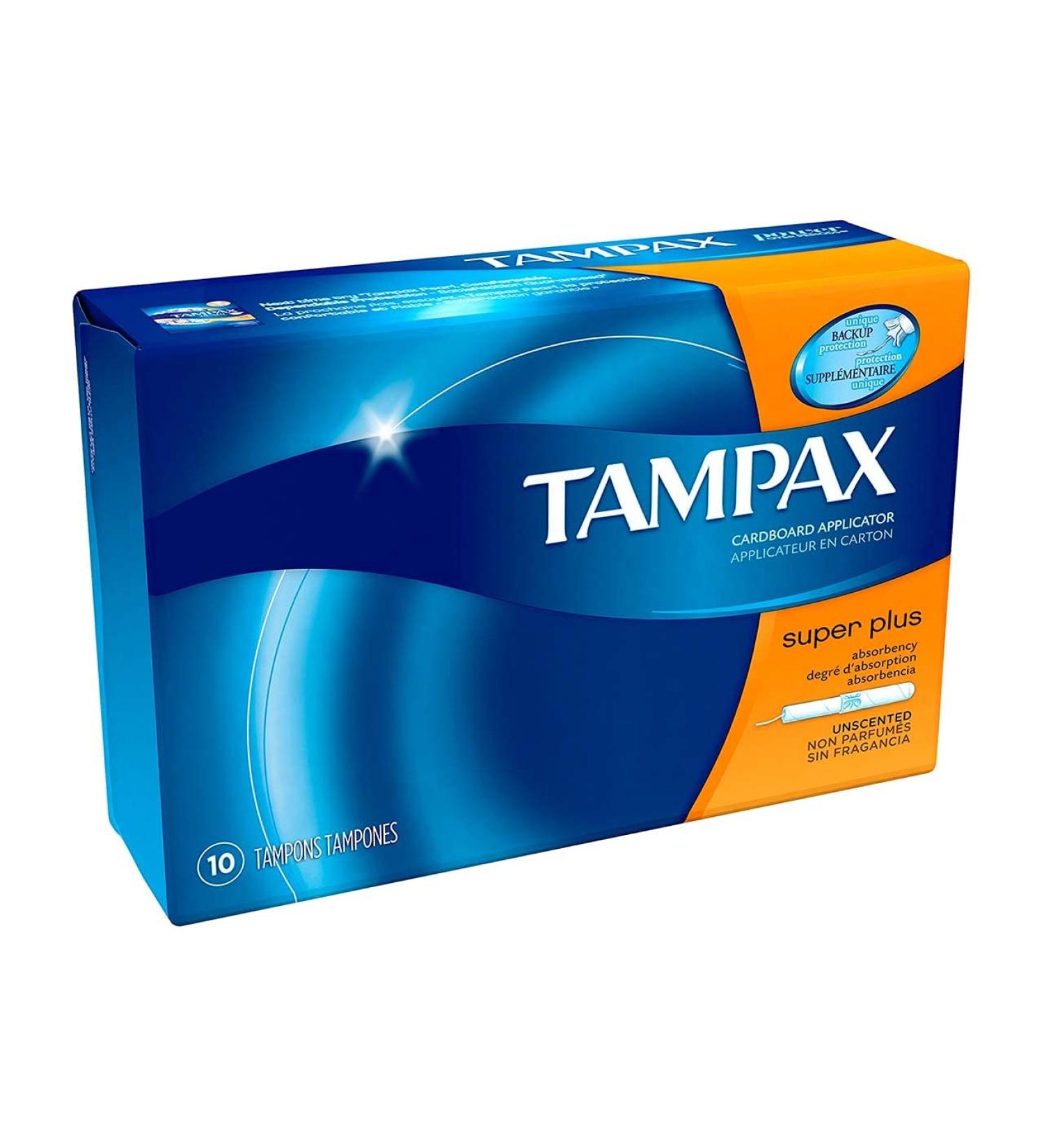 Tampax Cardboard Applicator Tampons Super Plus Absorbency 40 Count - Pack of 4 - Buy Online on GoSupps.com