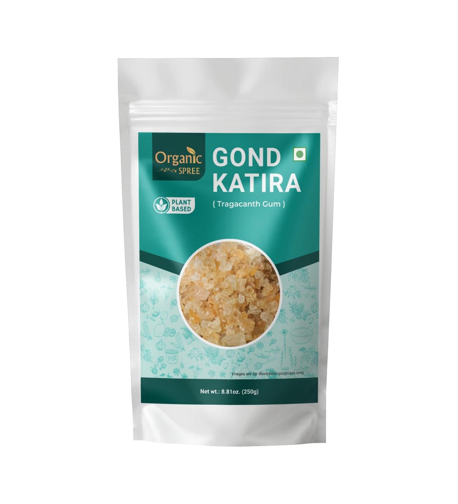 Organic Spree Pure Natural Gond Katira - Tragacanth Gum - Gomme adragante - Goma Tragacanto - 250grams (8.81 oz) - Buy Online on GoSupps.com