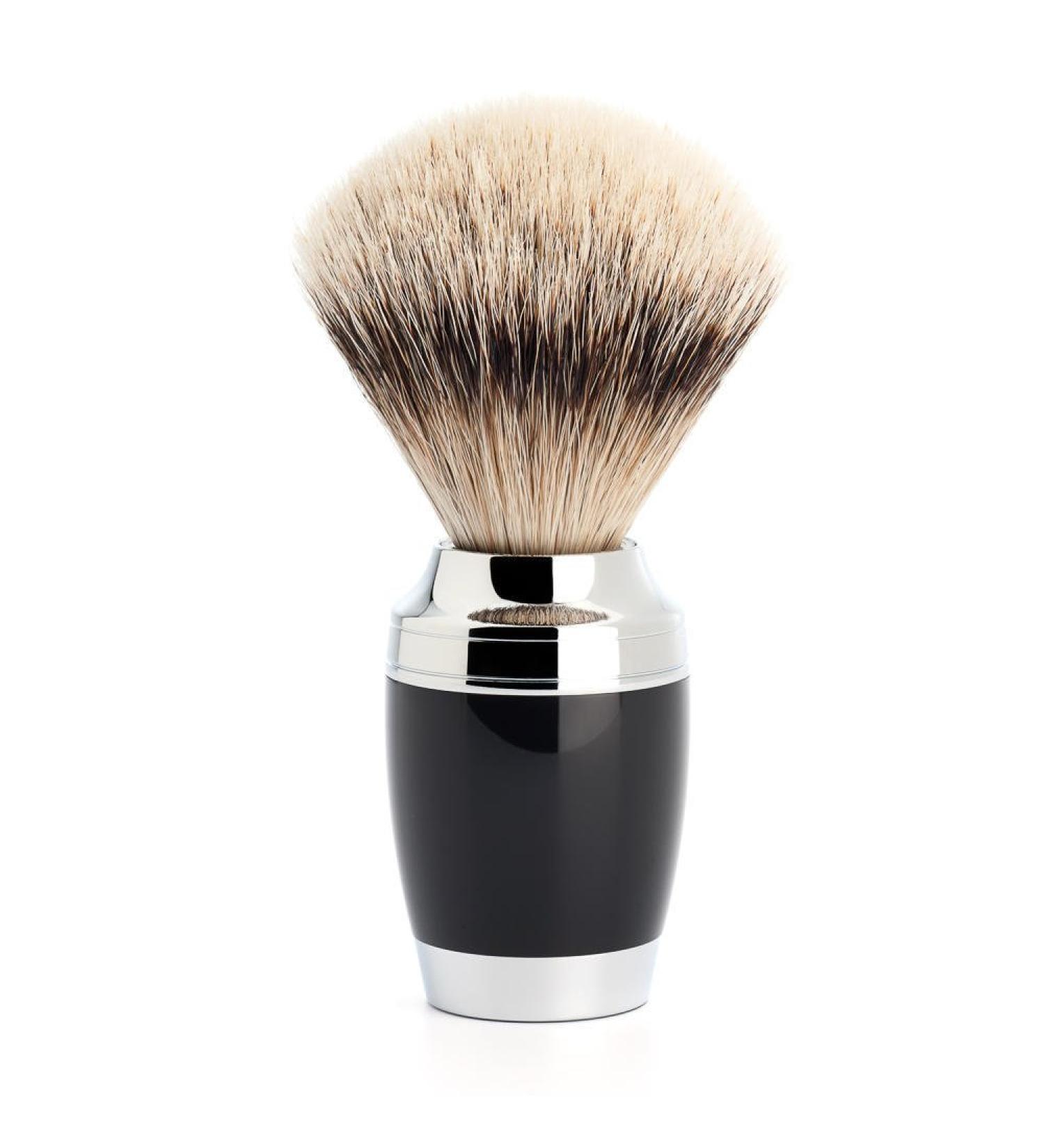M HLE shaving brush - Stylo series - silvertip badger - black precious resin