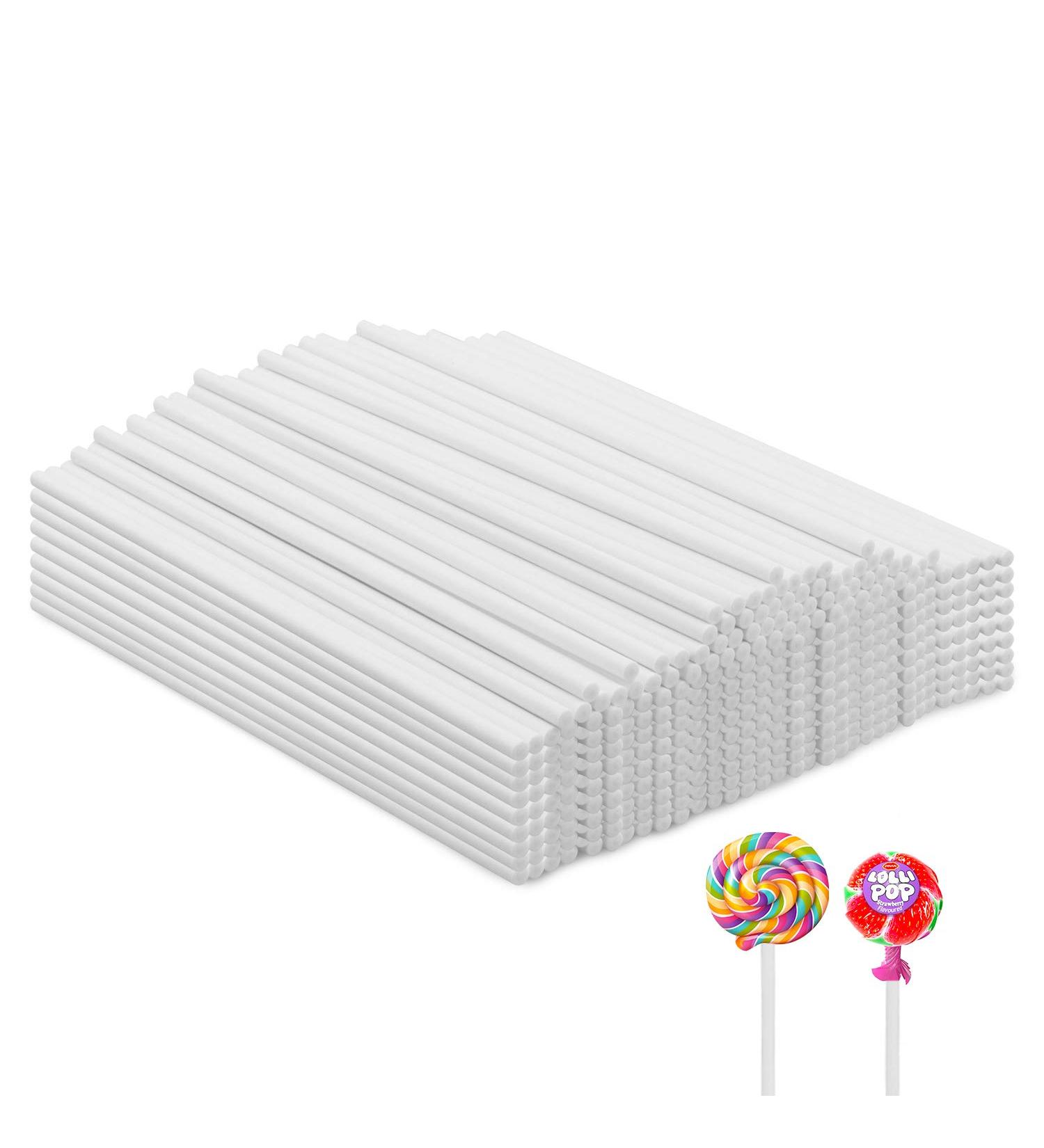 Lollipop Sticks 500 Pieces White Paper Treat Lollipop Sticks Lollipop Treat Sticks Sucker Stick for Cake Topper Rainbow Candy Cake Pops Chocolate (6 Inch) - Buy Online on GoSupps.com