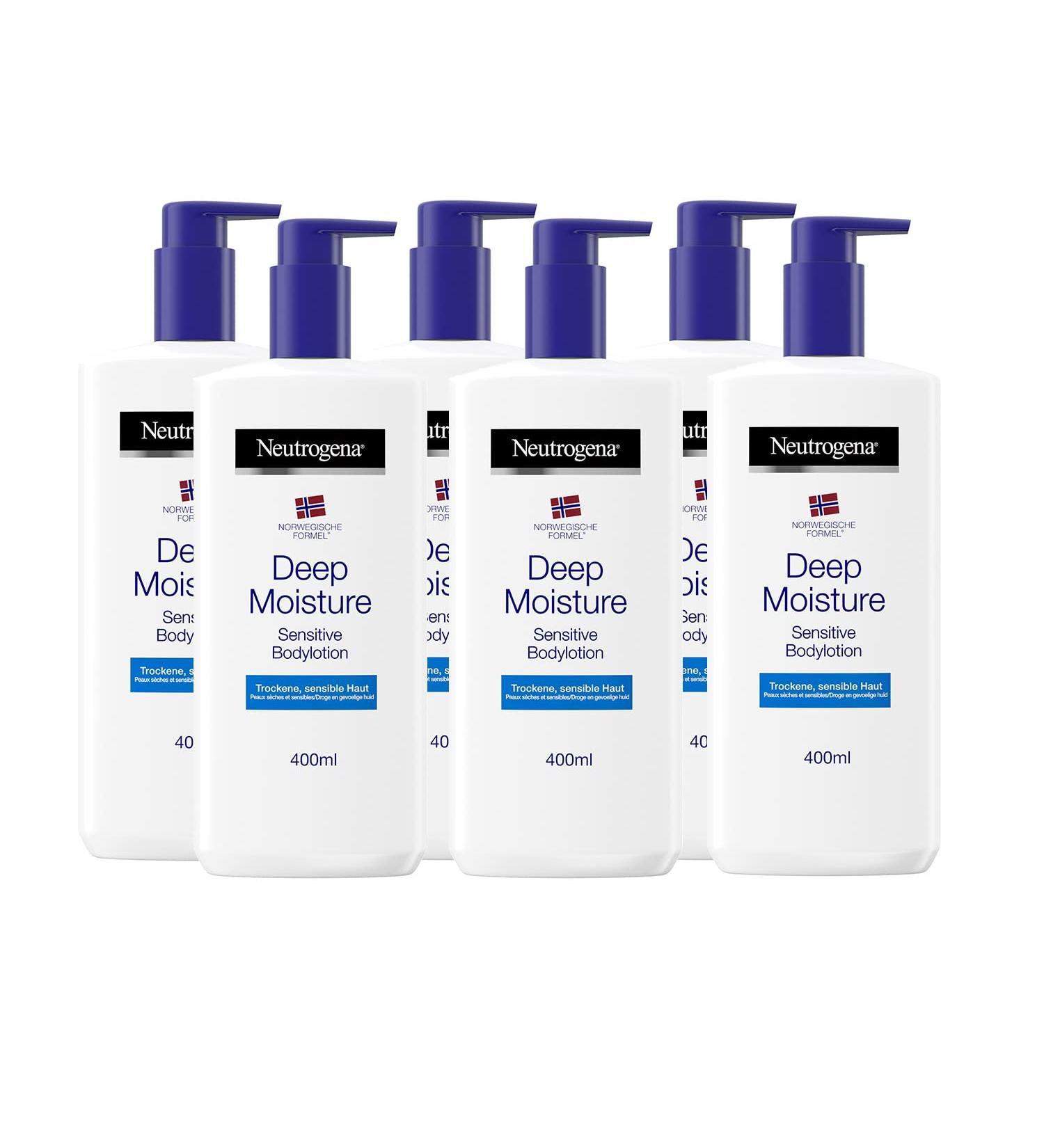 Johnson Johnson Neutrogena Noorse formule Deep Moisture Bodylotion Sensitive 6 x 400 ml - Buy Online on GoSupps.com