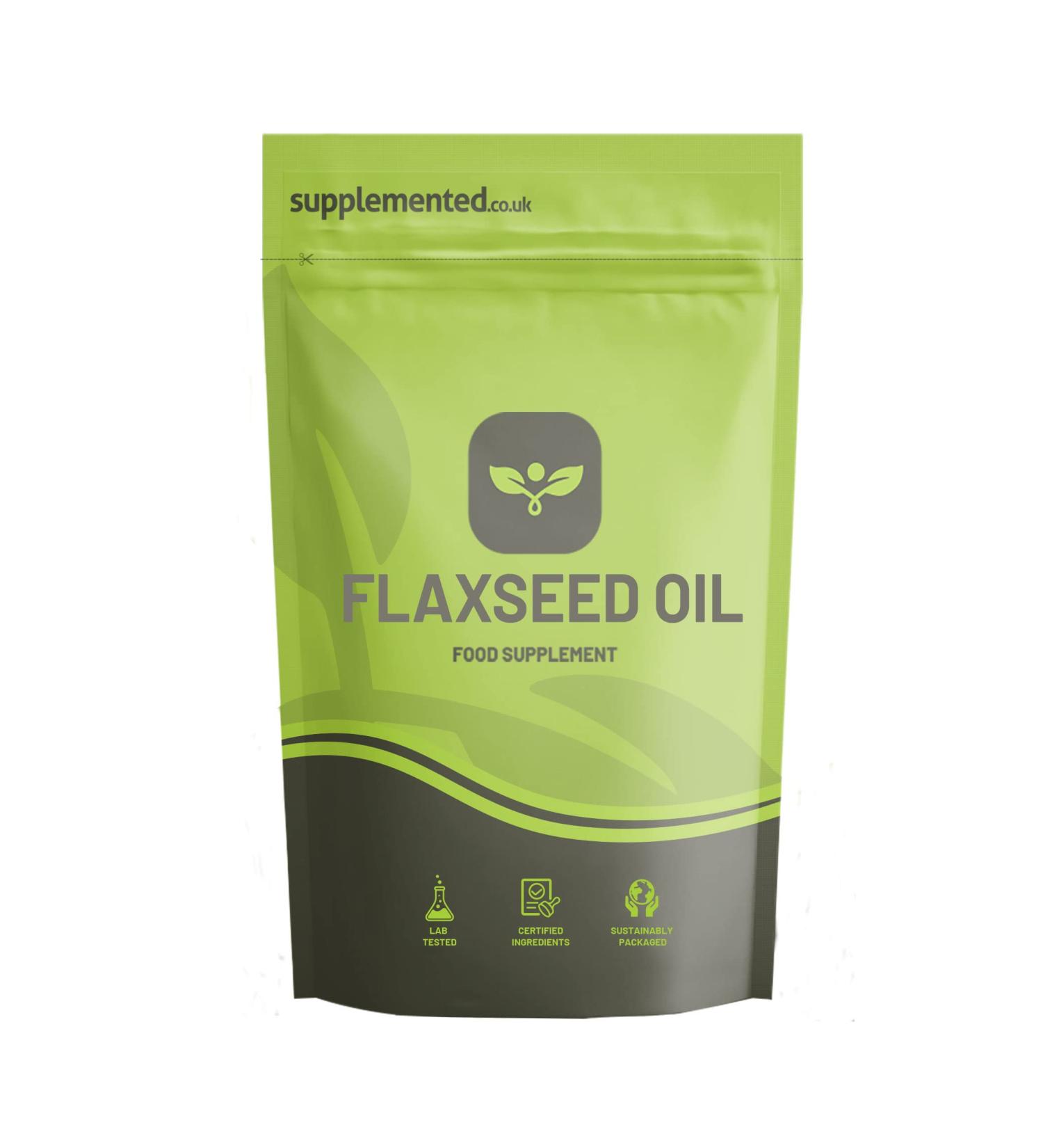 High Strength Cold Pressed Flaxseed Oil Capsules 1000mg x 360 Softgels - Pharmaceutical Grade, UK Made - Buy Online on GoSupps.com