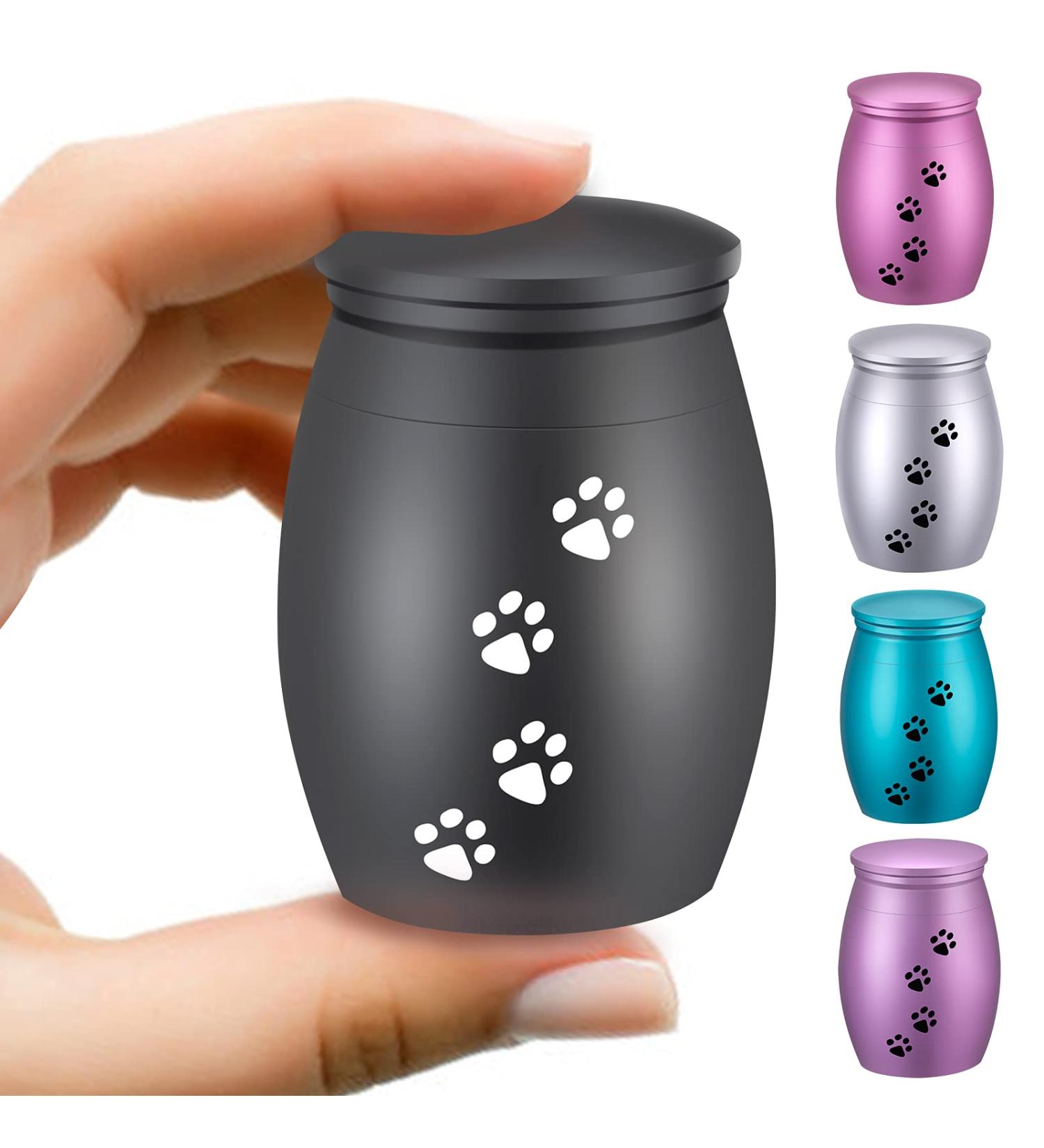 TATAANTY Small Pet Urns for Dog Ashes - Keepsake Mini Urn for Cats & Dogs - Aluminum Black Holder - Buy Online on GoSupps.com