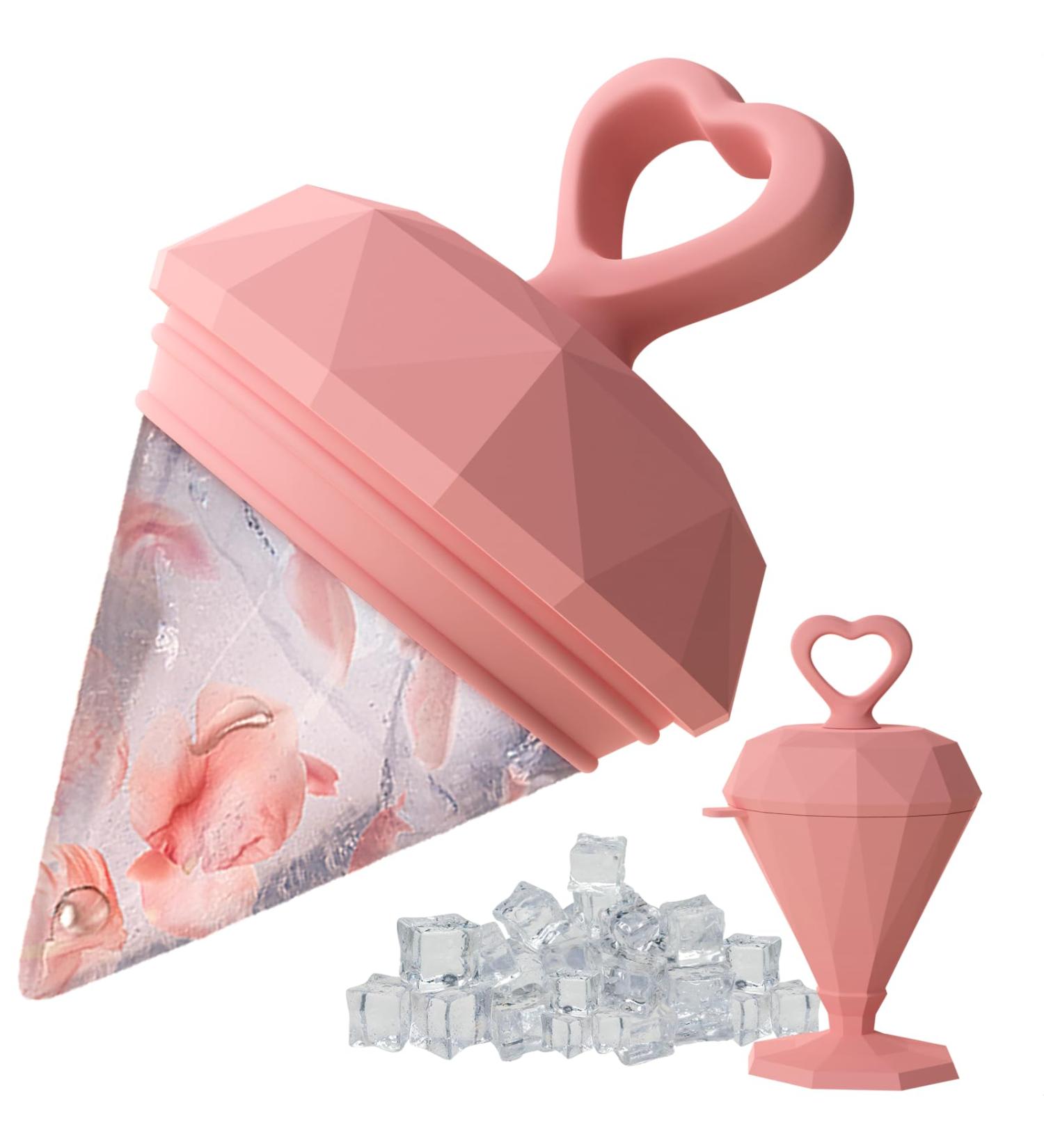 Rena Chris Diamond Ice Roller for Face - De-Puff Eye Bags & Massage Tool - Reusable Silicone Mold & Face Wash Wristband - Skin Care for Women (Pink - Buy Online on GoSupps.com