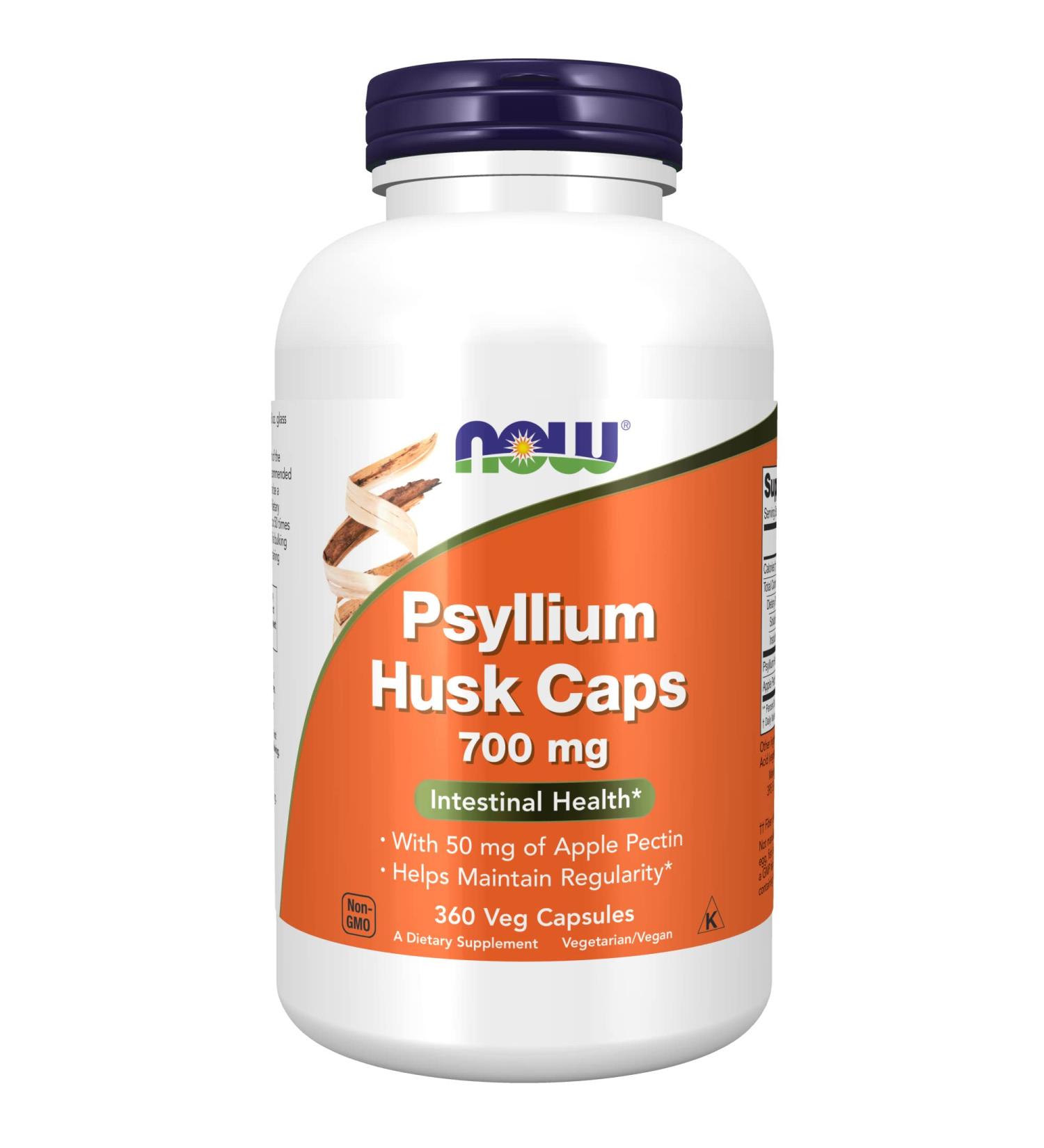 Now Foods Psyllium Husk Caps 700mg - 360 Veg Capsules for Digestive Health - Buy Online on GoSupps.com