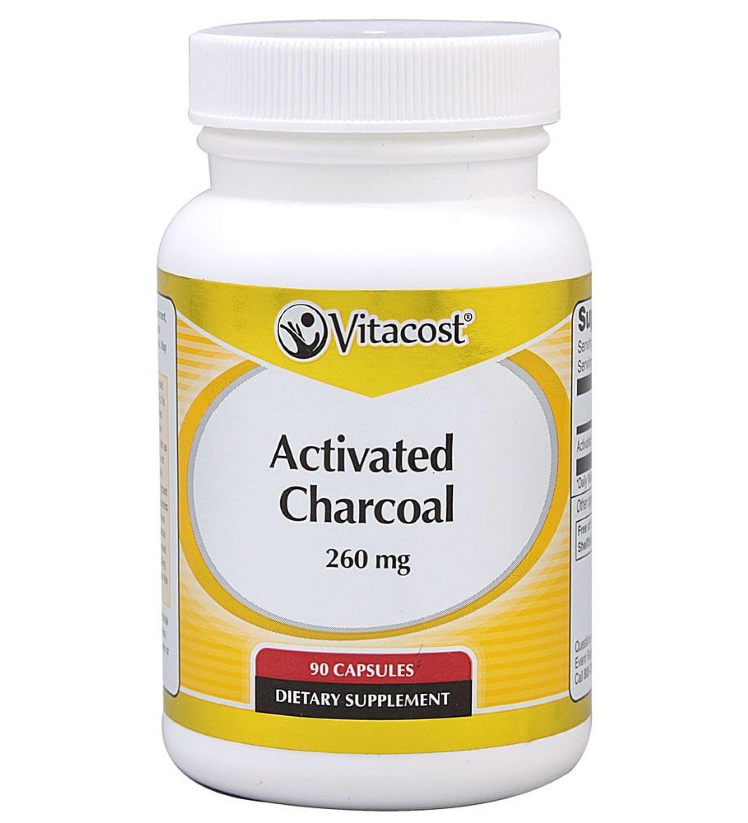 Vitacost Activated Charcoal - 260 mg - 90 Capsules