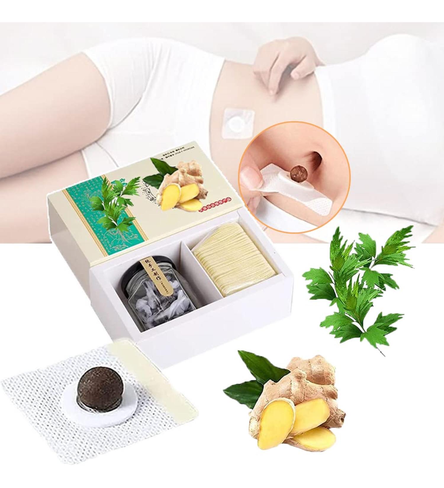 Mugwort Belly Patch - Natural Abdomen Navel Patch for Women and Men (60 pcs) - Buy Online on GoSupps.com