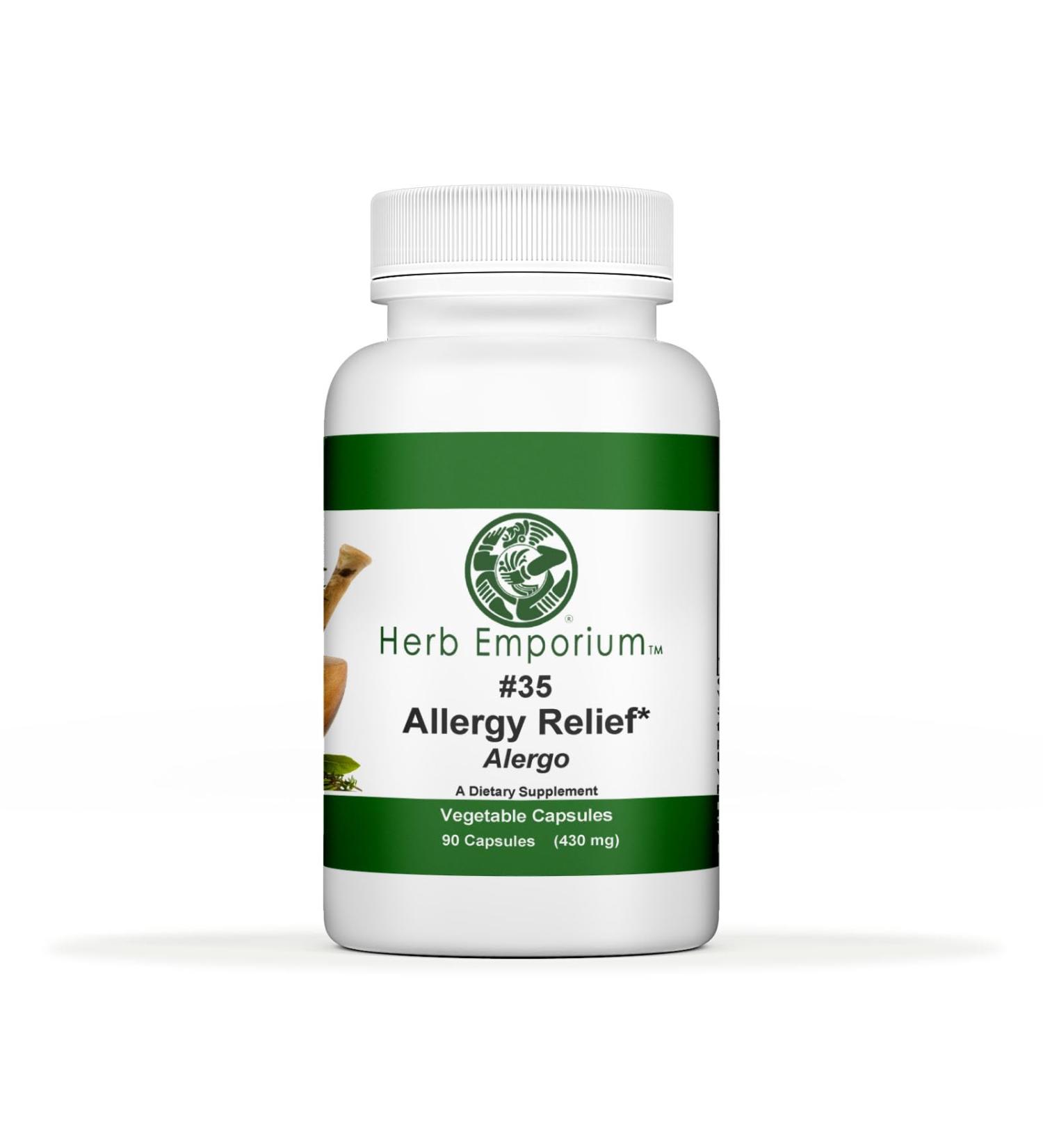 Formula #35 Alergo 90 Vegetable Capsules (860 mg) Herbal Supplement for Commonly Associated Allergy Symptoms Relief (Pack of 1)