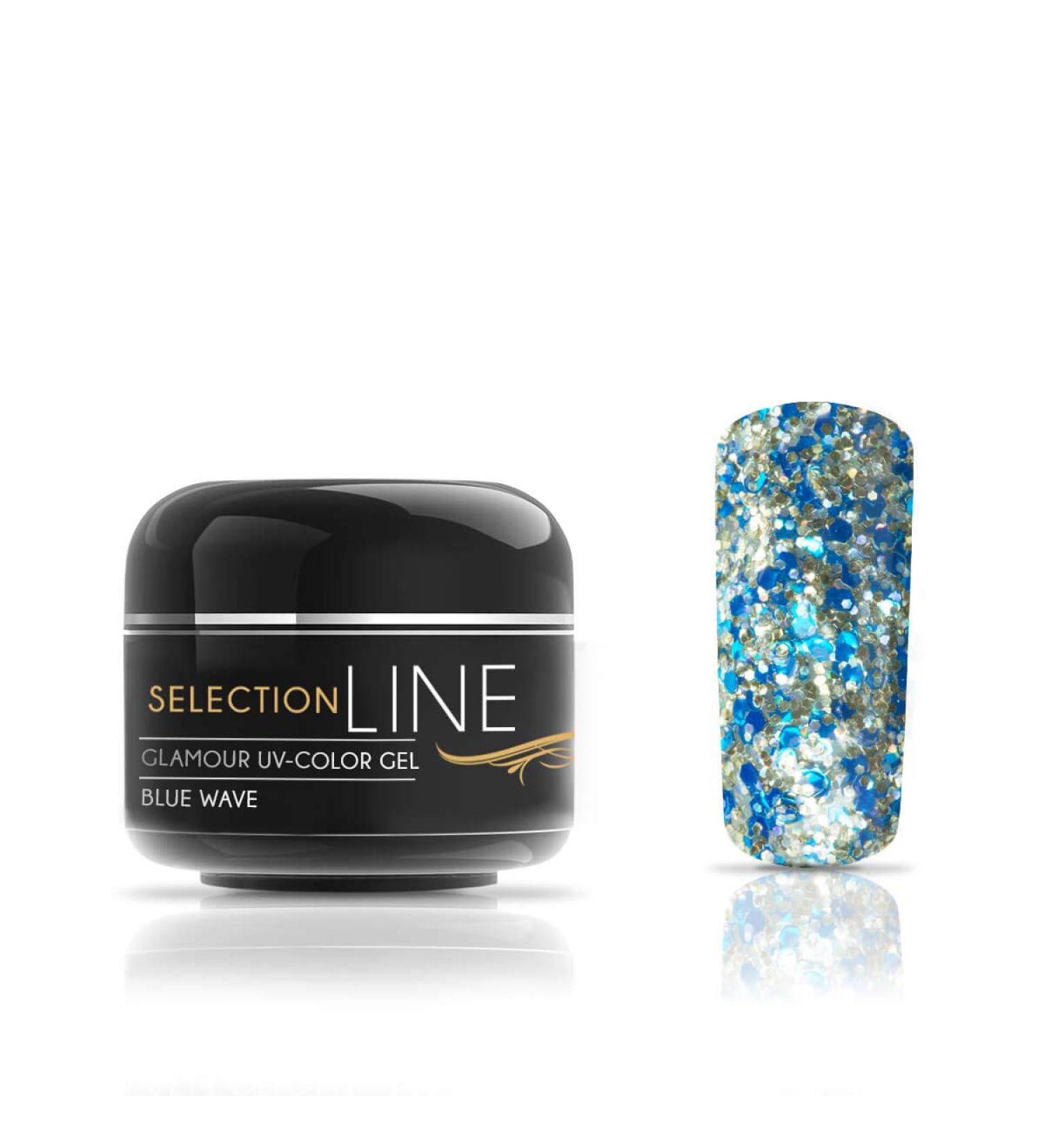N&BF Glamor UV + LED Color Gel Blue Wave - 5ml Premium Glitter Gel for Geln gel & Nail Art Made in EU - Acid-Free & Self-Smoothing - Buy Online on GoSupps.com
