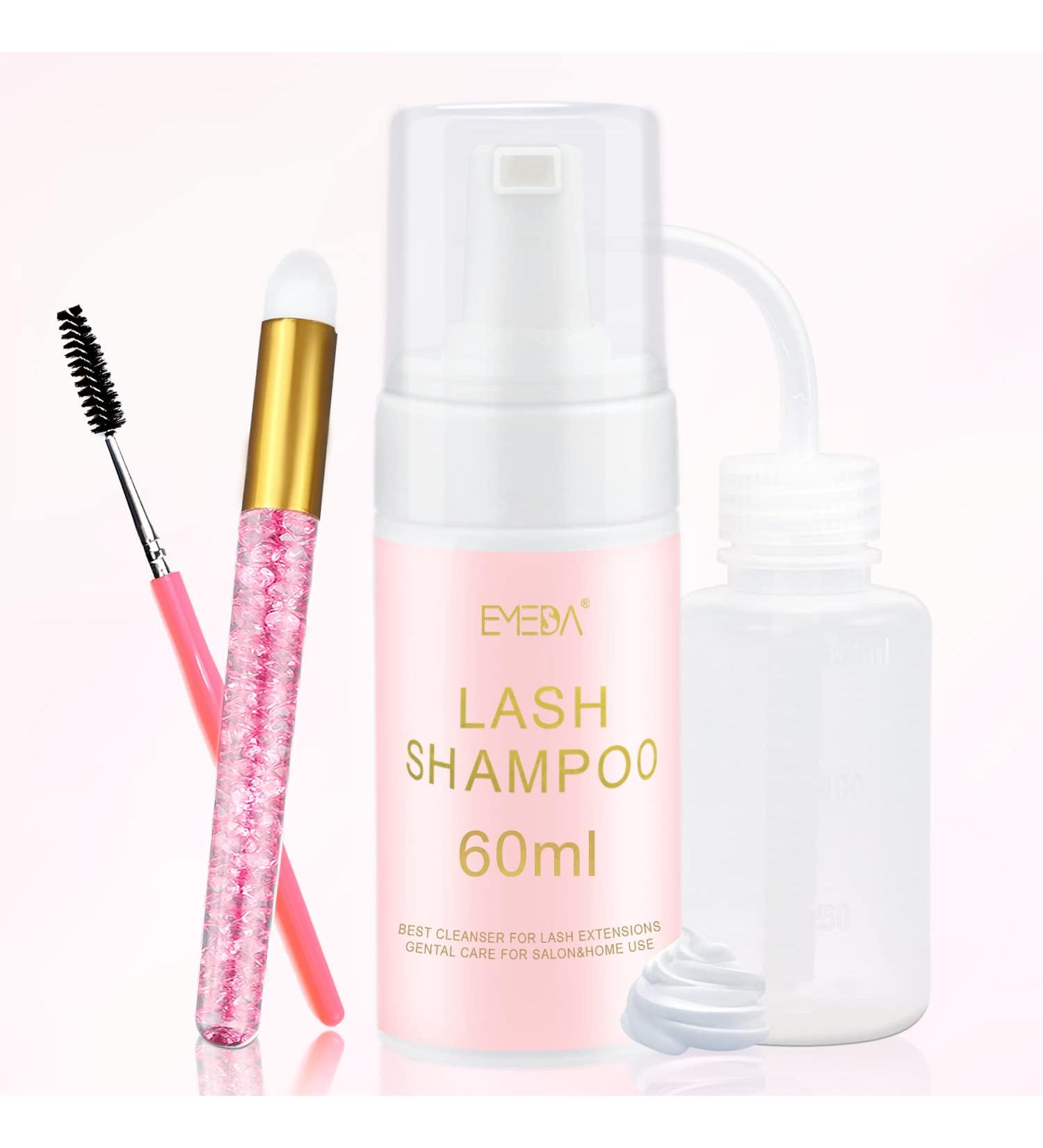 EMEDA Lash Shampoo 60ml - Oil-Free Foam Cleanser for Eyelash Extensions | Eyelash Extension Cleanser Kit with Brush for Home & Salon Use - Buy Online on GoSupps.com