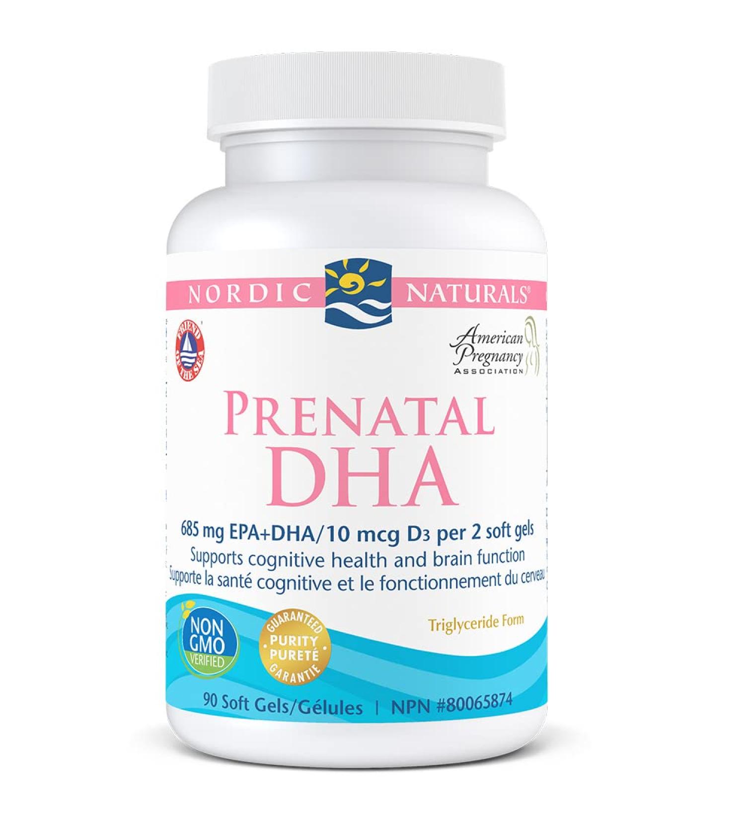 Nordic Naturals Prenatal DHA - Supports Brain Development in Babies During Pregnancy and Lactation Unflavoured 90 Count - Buy Online on GoSupps.com