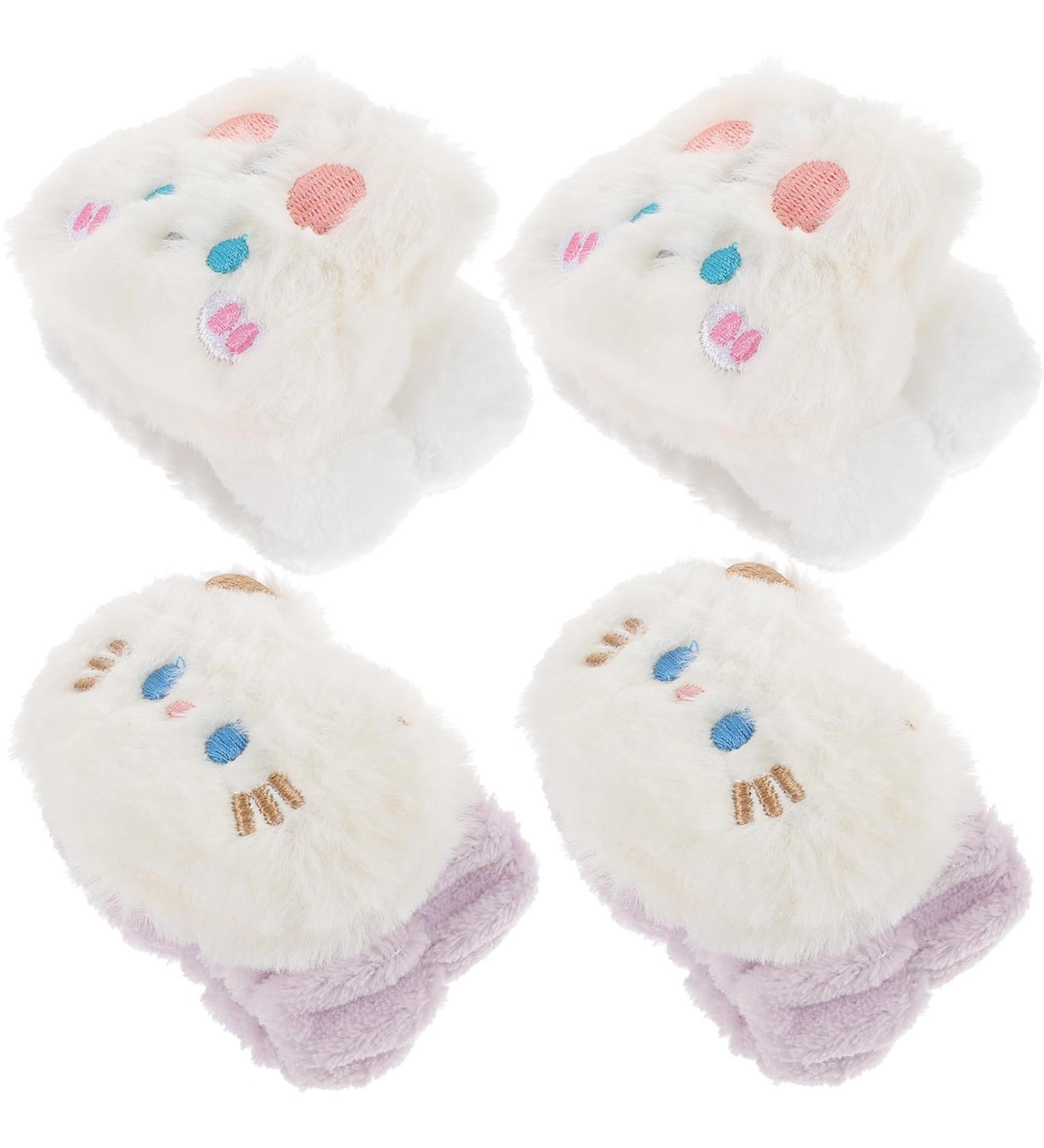 VALICLUD Lot de 4 Bracelets Absorbants d'Eau pour Lavage du Visage Bande lastique Portable en Tissu Doux Taille Ajustable Couleurs Blanches Motifs Chat et Lapin Protection - Buy Online on GoSupps.com