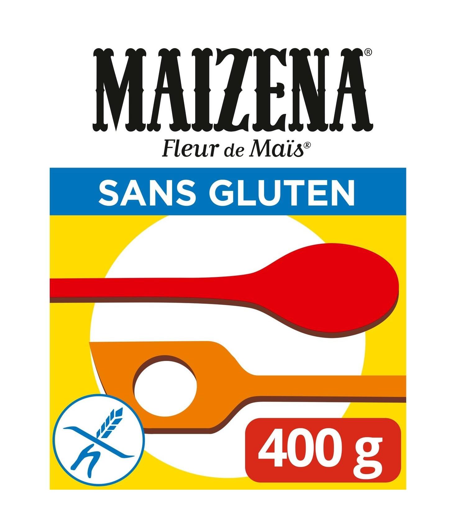 MAIZENA Fleur de Ma s Sans Gluten Poudre Fine pour Cuisson et P tisserie L g re (400 g) - Le Lot De 4
