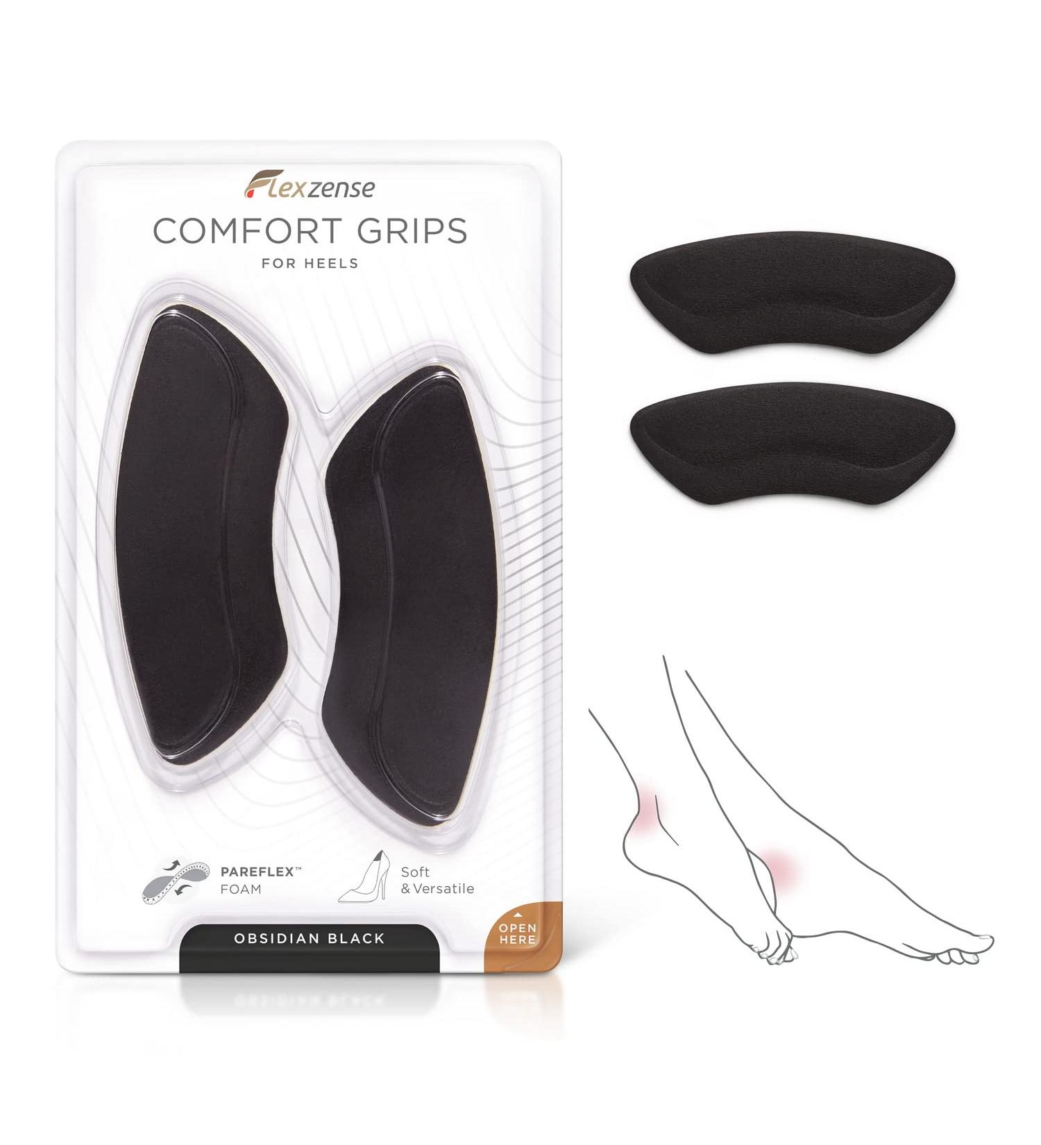 FLEXZENSE Comfort Grips - Prevent Heel Blisters from Shoe Lining - 1 Pair (Obsidian Black) - Buy Online on GoSupps.com