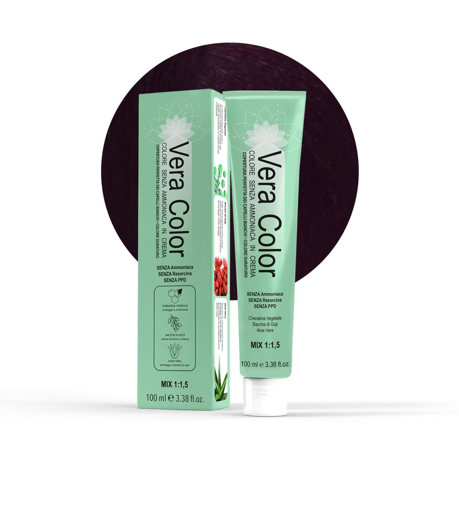 Capello Point Vera Color 42 Iris e Brown Professional Permanent Hair Dye No Ammonia Cream Hair Colour with Plant Keratin Aloe Vera and Goji Berries Total Coverage of Grey Hair 100 ml - Buy Online on GoSupps.com