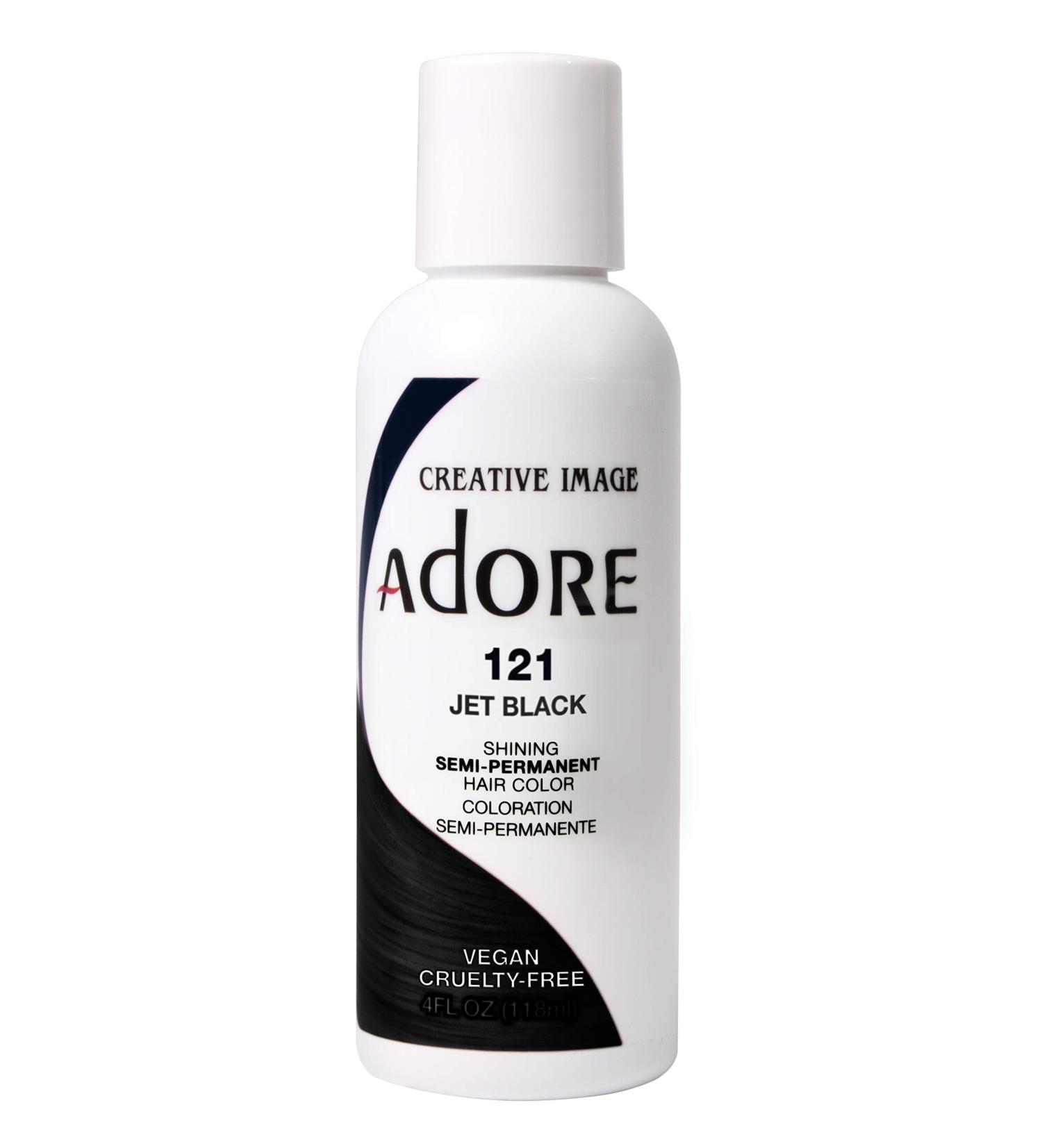 Adore Semi Permanent Hair Color #121 Jet Black 4 Fl Oz - Long Lasting Hair Dye - Buy Online on GoSupps.com