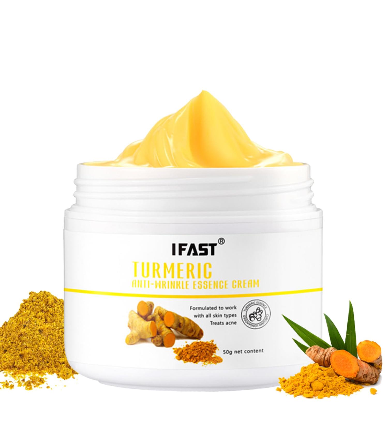 Turmeric Face Cream - Natural Moisturizer for Face & Body | Anti-Aging Turmeric Facial Cream for All Skin Types - Smooths Fine Lines & Wrinkles - Buy Online on GoSupps.com