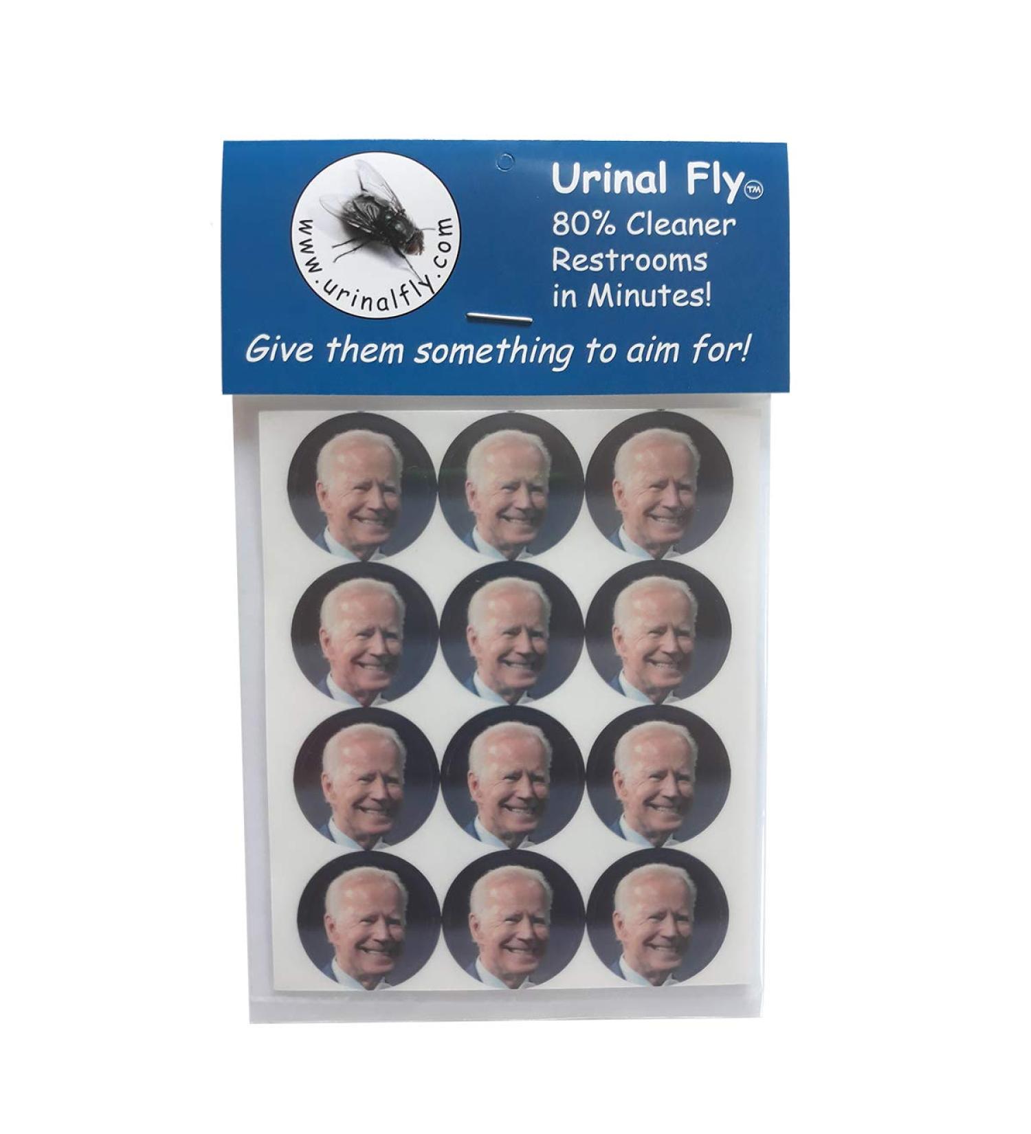 Urinal Fly Toilet Stickers 12 Pack - Joe Biden Targets 80% Cleaner Bathrooms Instantly! - Buy Online on GoSupps.com