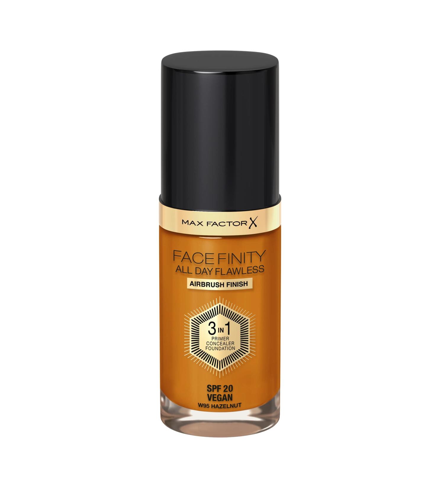 Max Factor Facefinity 3-in-1 All Day Flawless Foundation SPF 20 in Hazelnut and Tawny - 30 ml (Pack of 1) - Buy Online on GoSupps.com