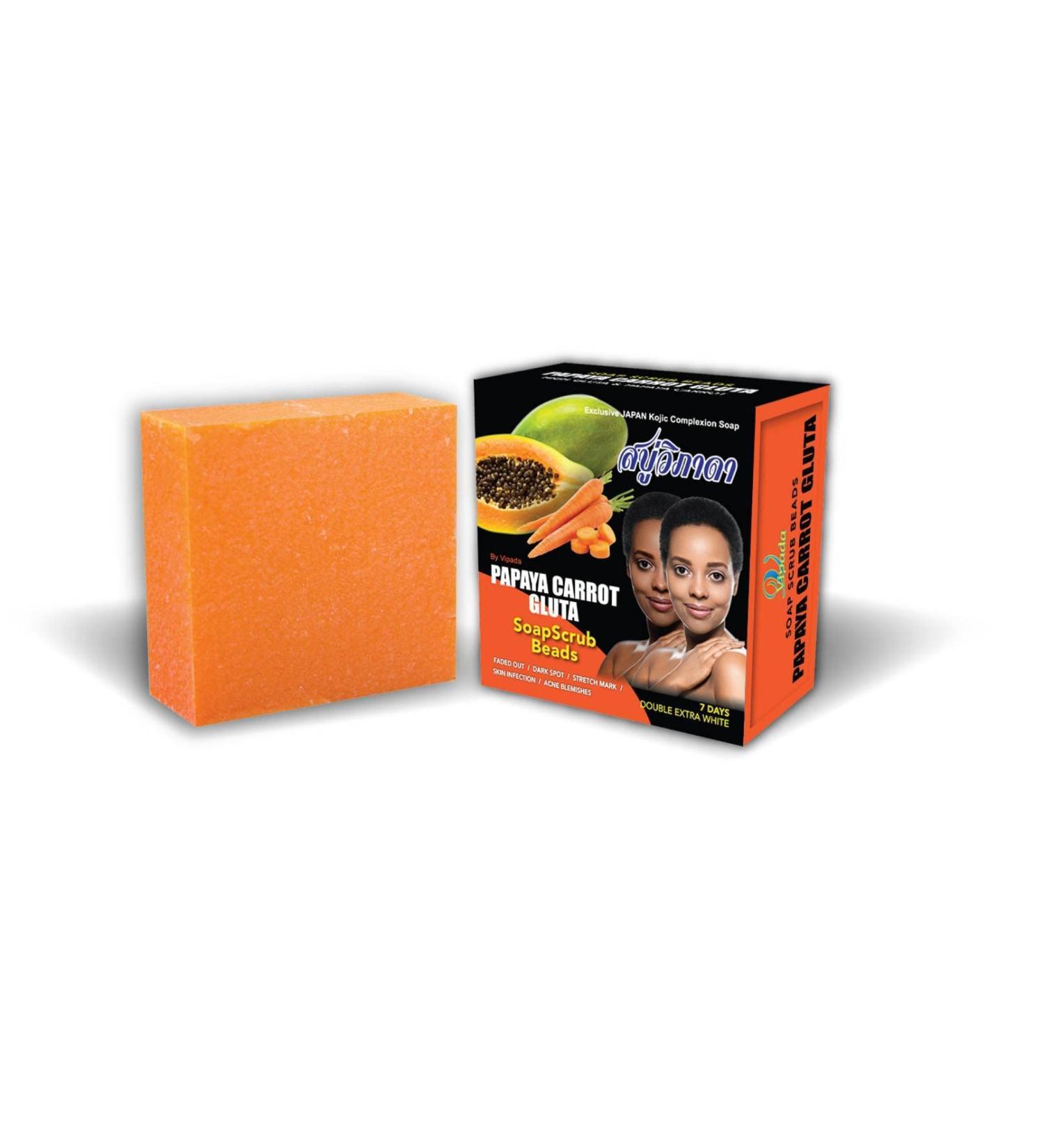 Vipada Papaya & Carrot + Gluta & Kojic Soap 70g bar Japanese Formula (3)