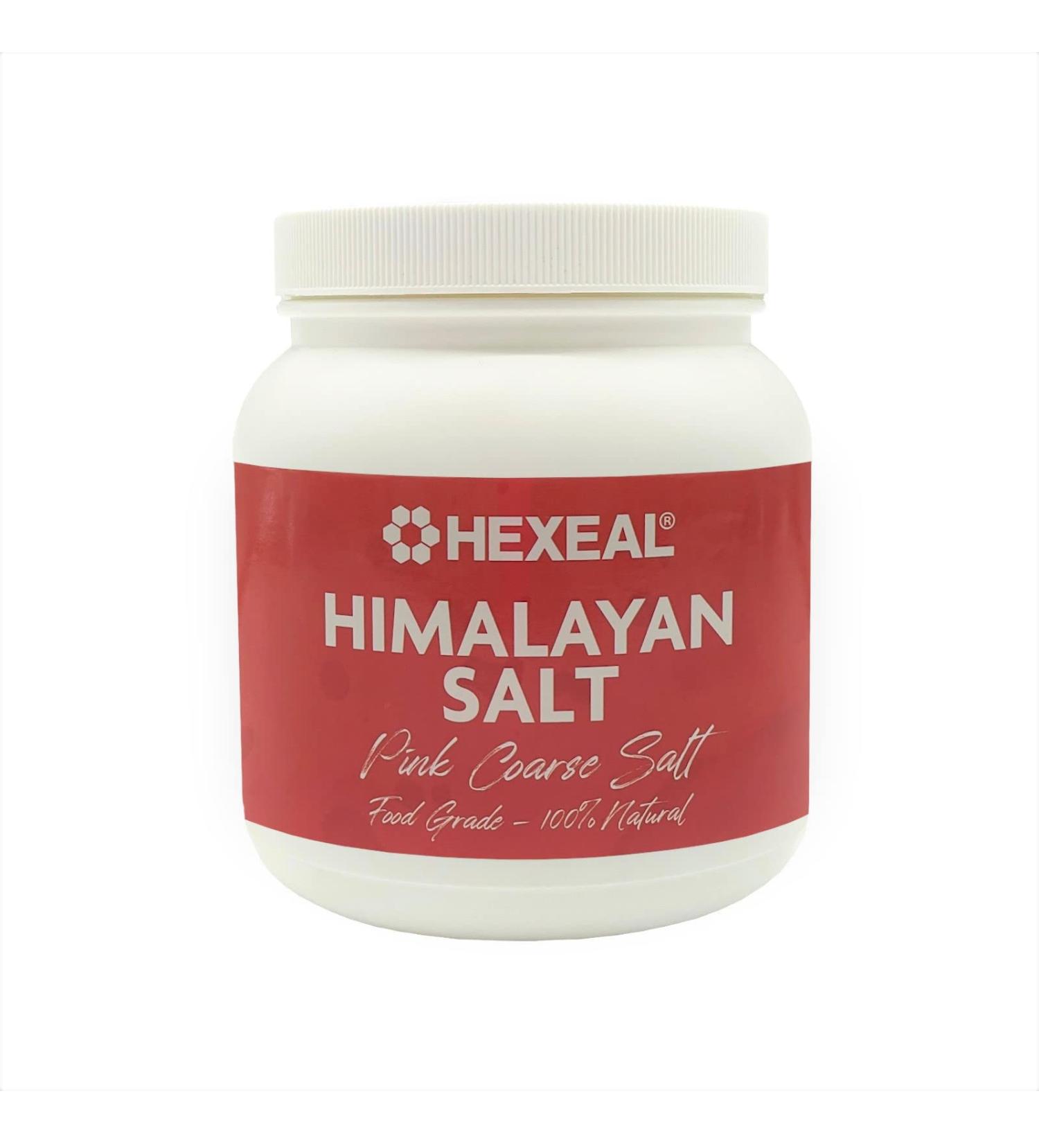 Hexeal Himalaya Pink Salt | Coarse | 1kg Tub | FCC Food | Cosmetic Grade - 100% Natural - Buy Online on GoSupps.com