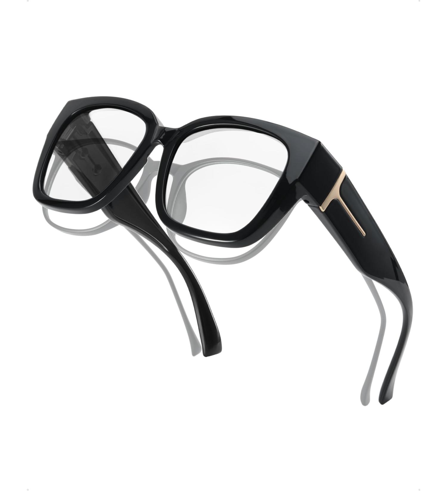 LVIOE Blue Light Filter Glasses for Eye Strain Relief - Over Glasses for All Users - Stylish Black Design - Buy Online on GoSupps.com