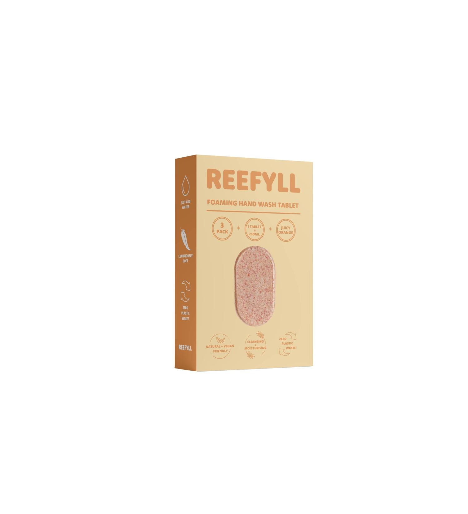 Plastic-Free Foaming Hand Soap Refill Tablets - Juicy Orange Scent | Just Add Water - Eco-Friendly Hand Wash Pods (3 Tablets - Buy Online on GoSupps.com