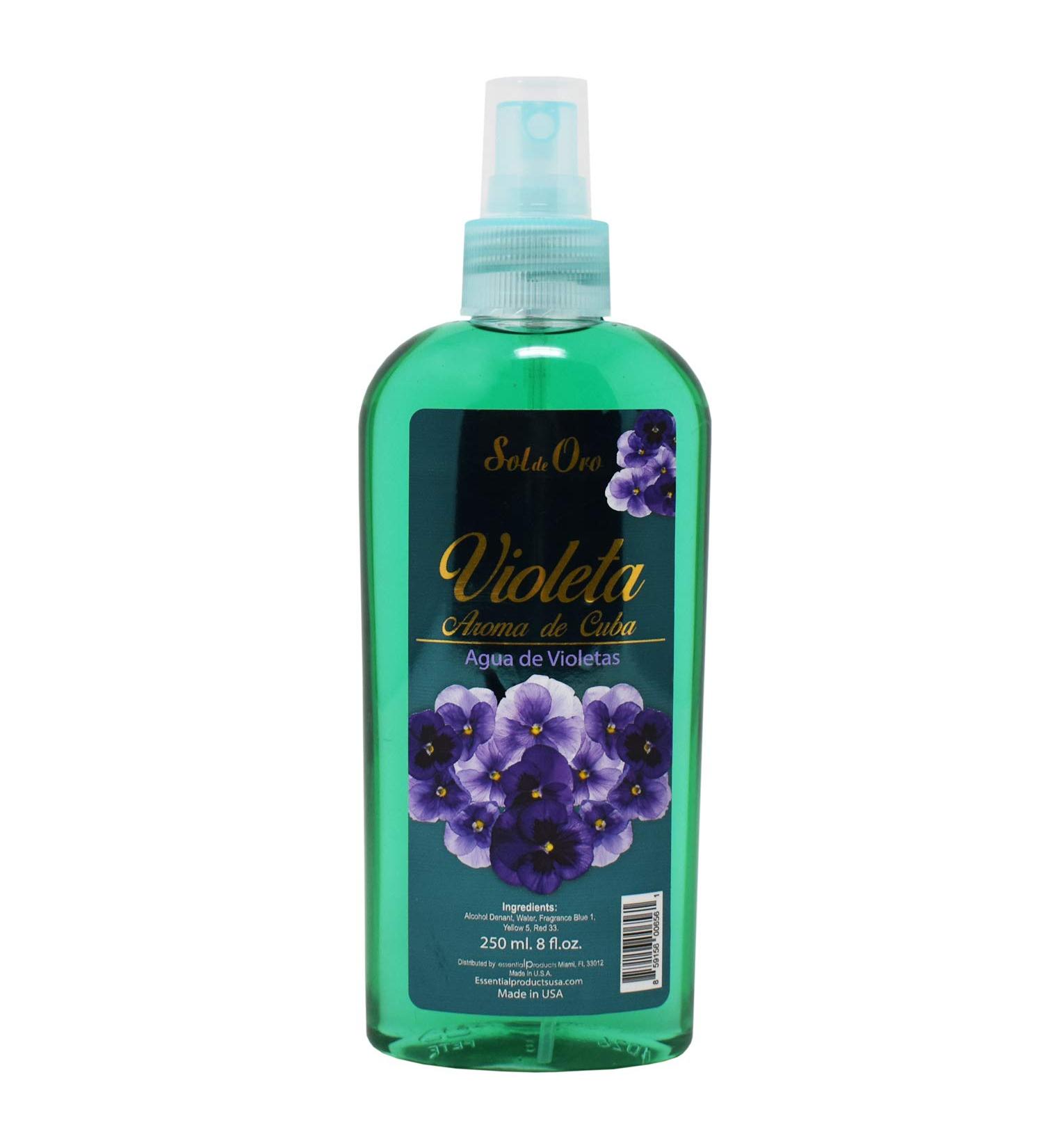 Sol de Oro Violeta Aroma de Cuba Agua de Violetas - Violet Water Spray Fragrance of Cuba 8oz - Buy Online on GoSupps.com