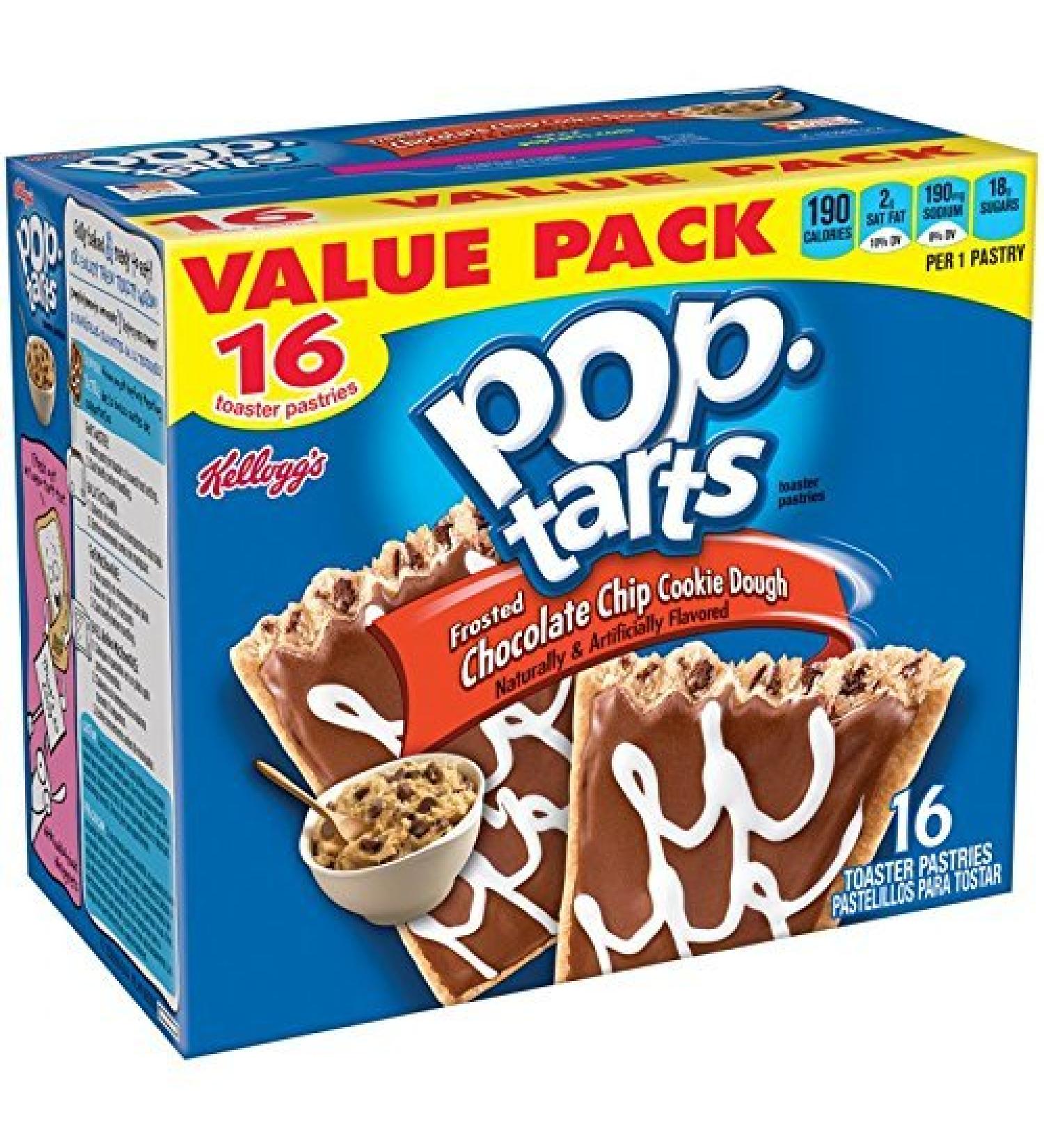 Pop-Tarts Toaster Pastries, Frosted Chocolate Chip Cookie Dough 16 Toaster 28.2 OZ