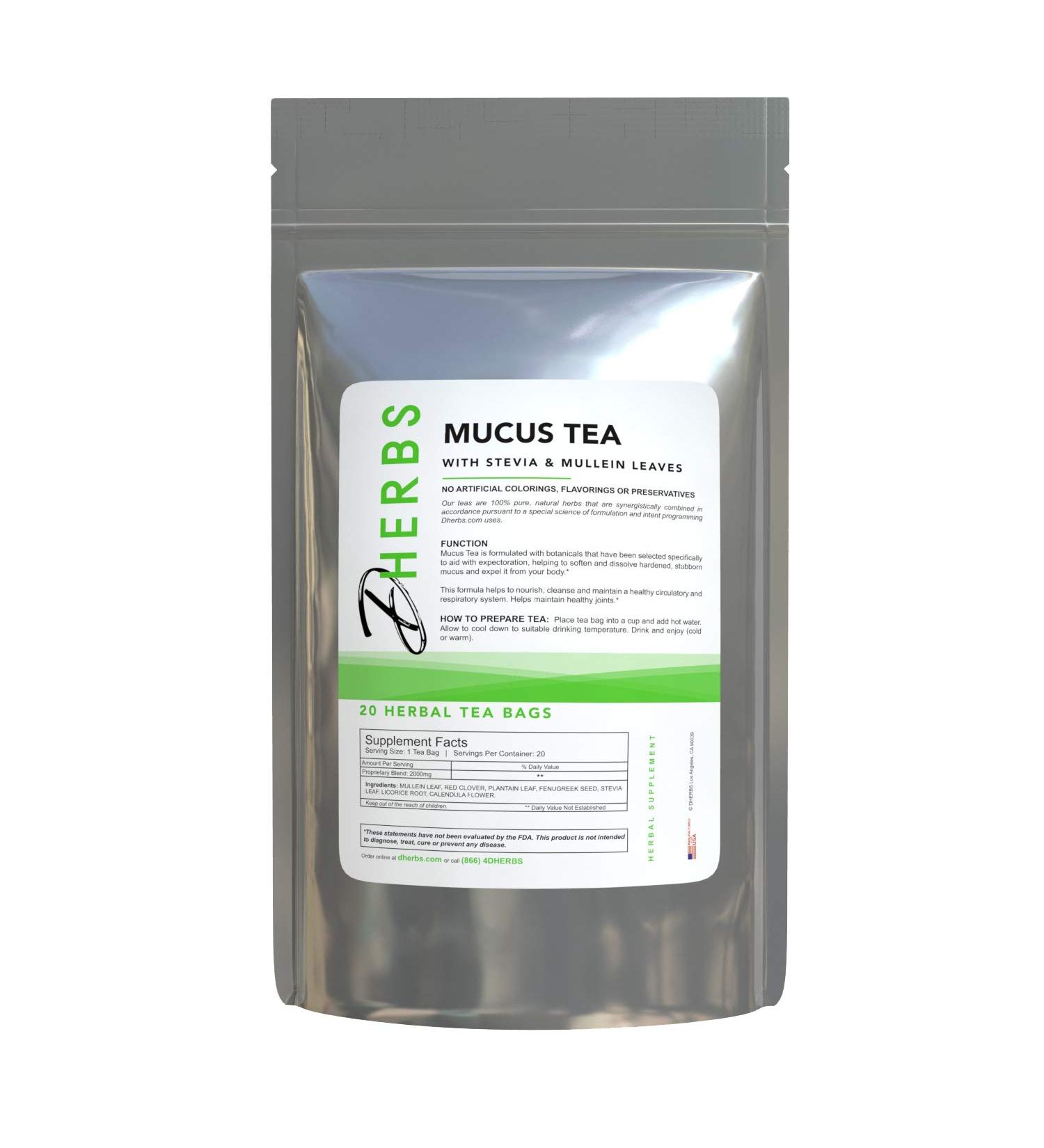 Dherbs Mucus Tea 40g - Natural Herbal Remedy for Clearing Mucus Buildup - Buy Online on GoSupps.com