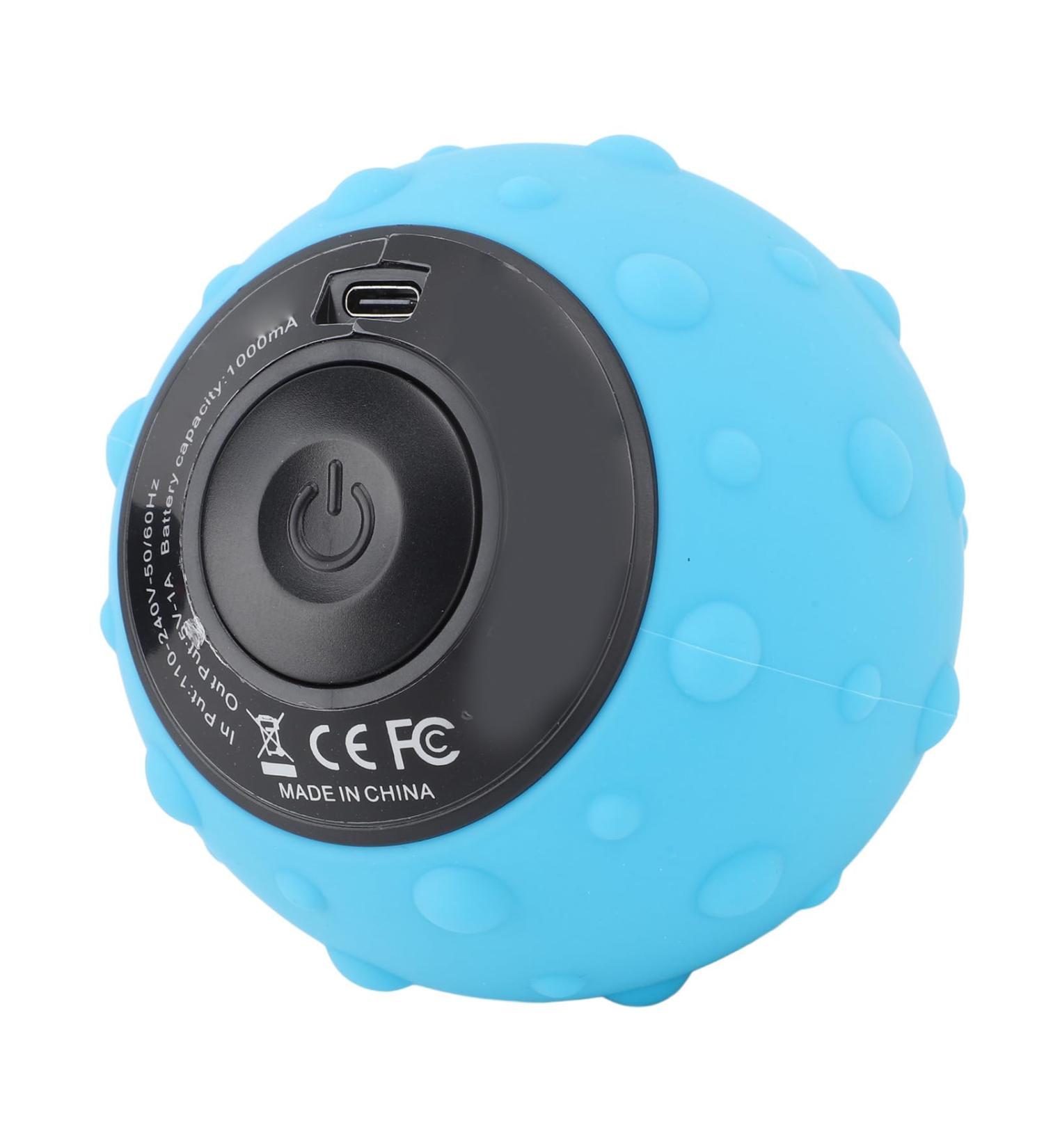 Vibrating Massage Ball (Spanish Blue) - 5 Speed Deep Tissue Muscle Massage for Ultimate Relaxation | International Shipping - Buy Online on GoSupps.com
