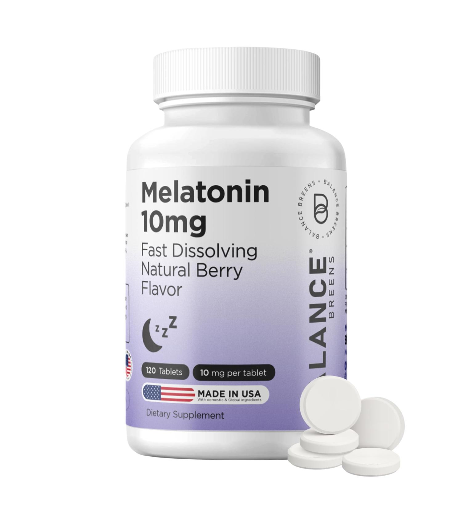 Balancebreens Melatonin 10mg Fast-Dissolve 120 Tablets Natural Sleep Aid for Restful Nights Drug-Free Support for Relaxation and Tranquility 120 count (Pack of 1) - Buy Online on GoSupps.com