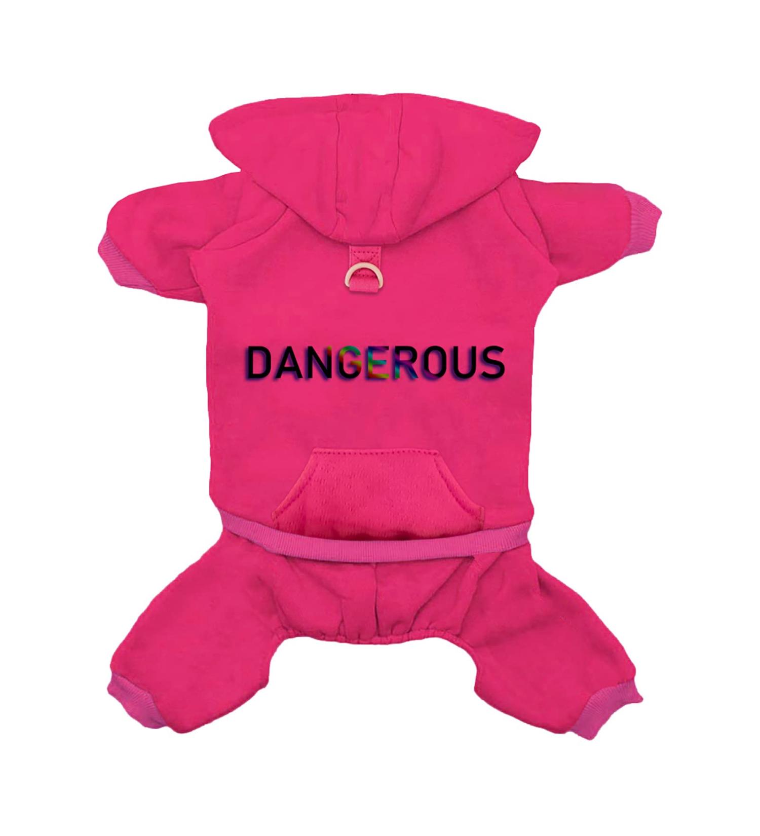 Izefia Dog Hoodie with Pocket - Warm Fleece Jumpsuit for Small to Large Dogs & Cats - Stylish Rose Red Sweater for Winter - Buy Online on GoSupps.com