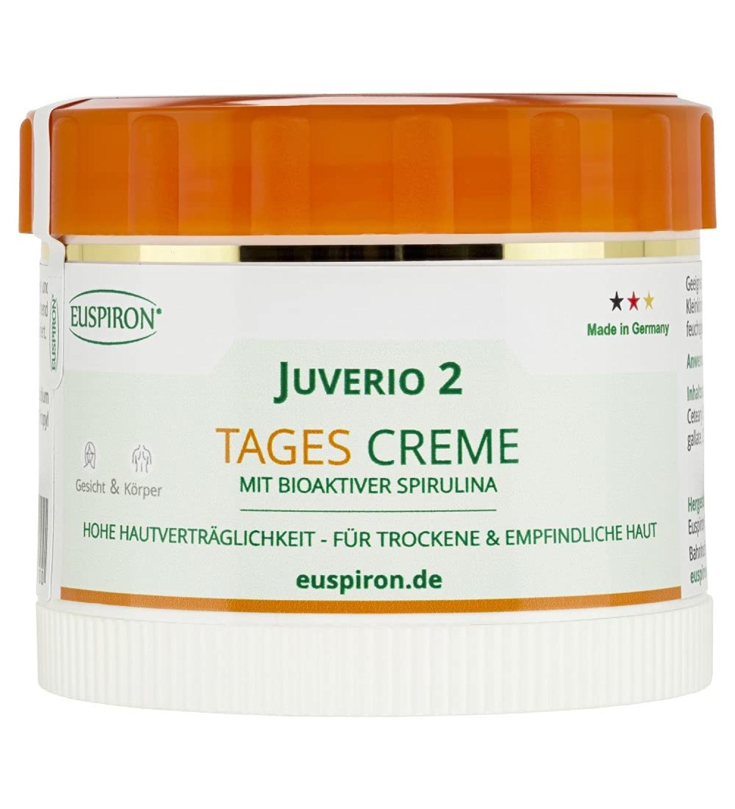 Juverio 2 Day Cream with 2% Spirulina - Soothes Impure & Dry Skin Neurodermatitis Psoriasis Redness & Inflammation - 50 ml - Buy Online on GoSupps.com