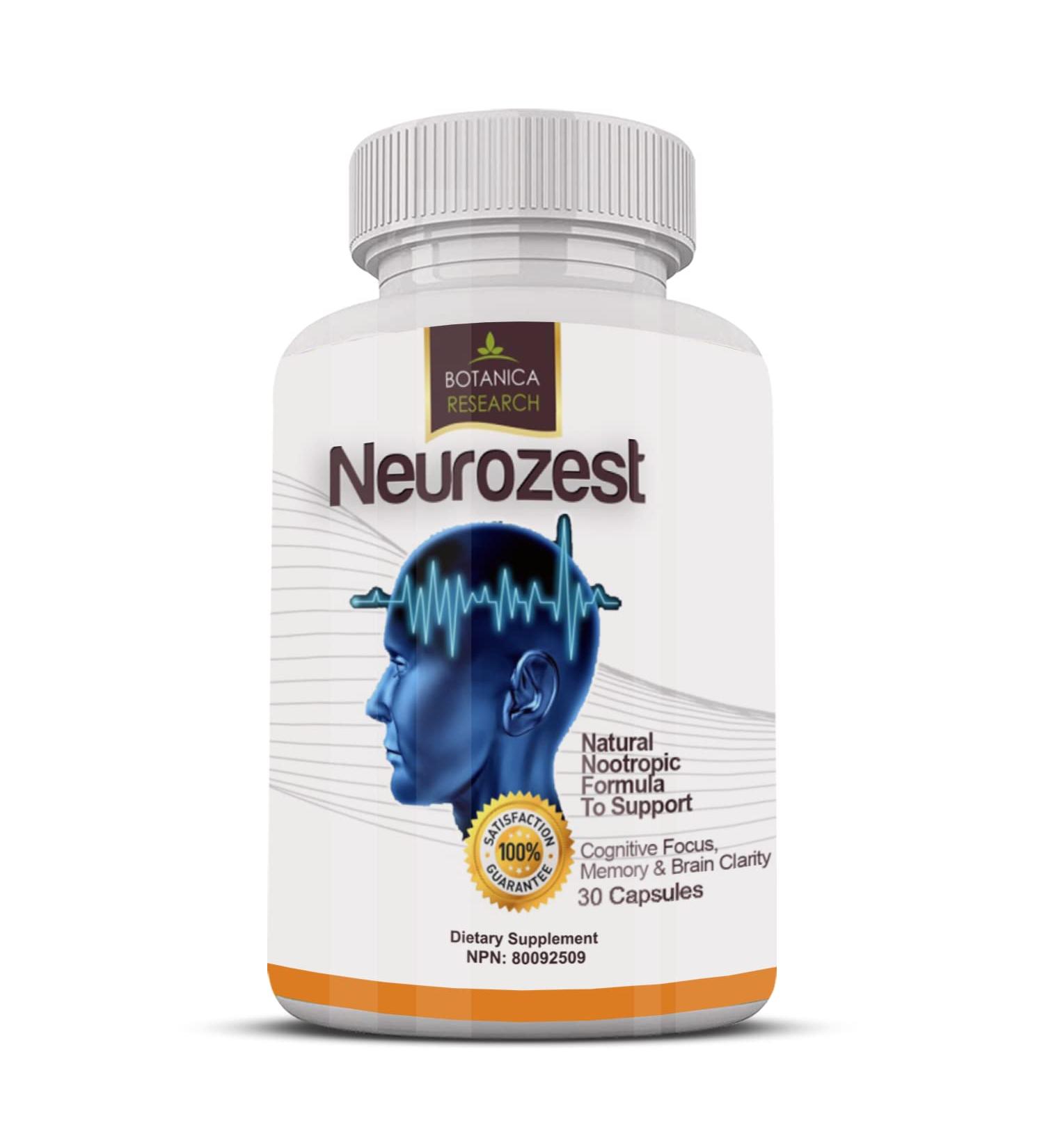 Neuro Zest - Premium Blend Brain Supplement and Nootropic Vitamin Formula to Support Plasticity Boost Healthy Focus and Concentration Levels Brain Function Enhancement Booster and Alpha Cognitive Peformance Factors. Physician-Formulated To Combat Brain Fo - Buy Online on GoSupps.com