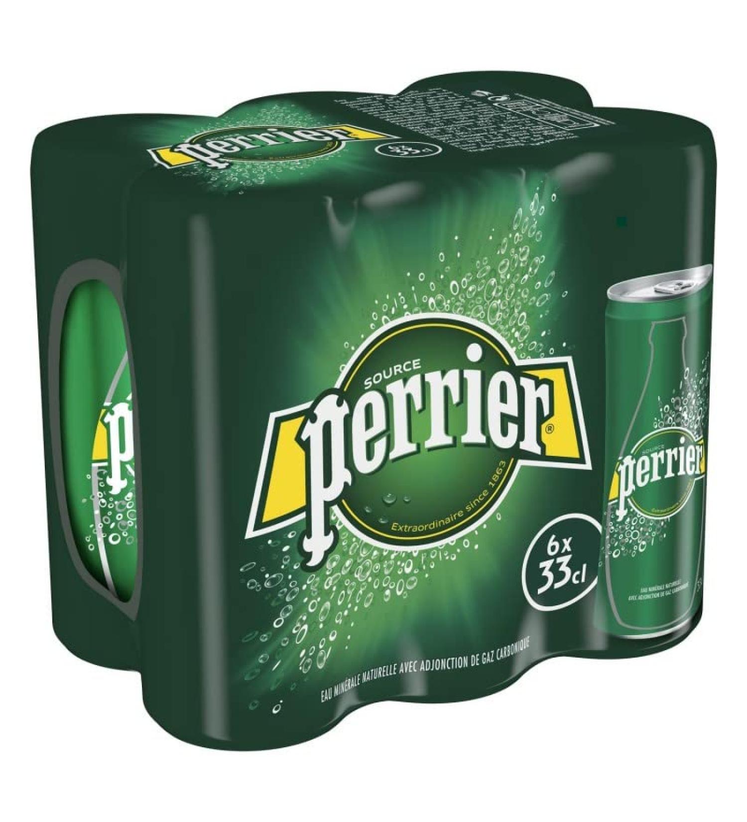 Perrier Slimcan Sparkling Natural Mineral Water 6 x 33 ml