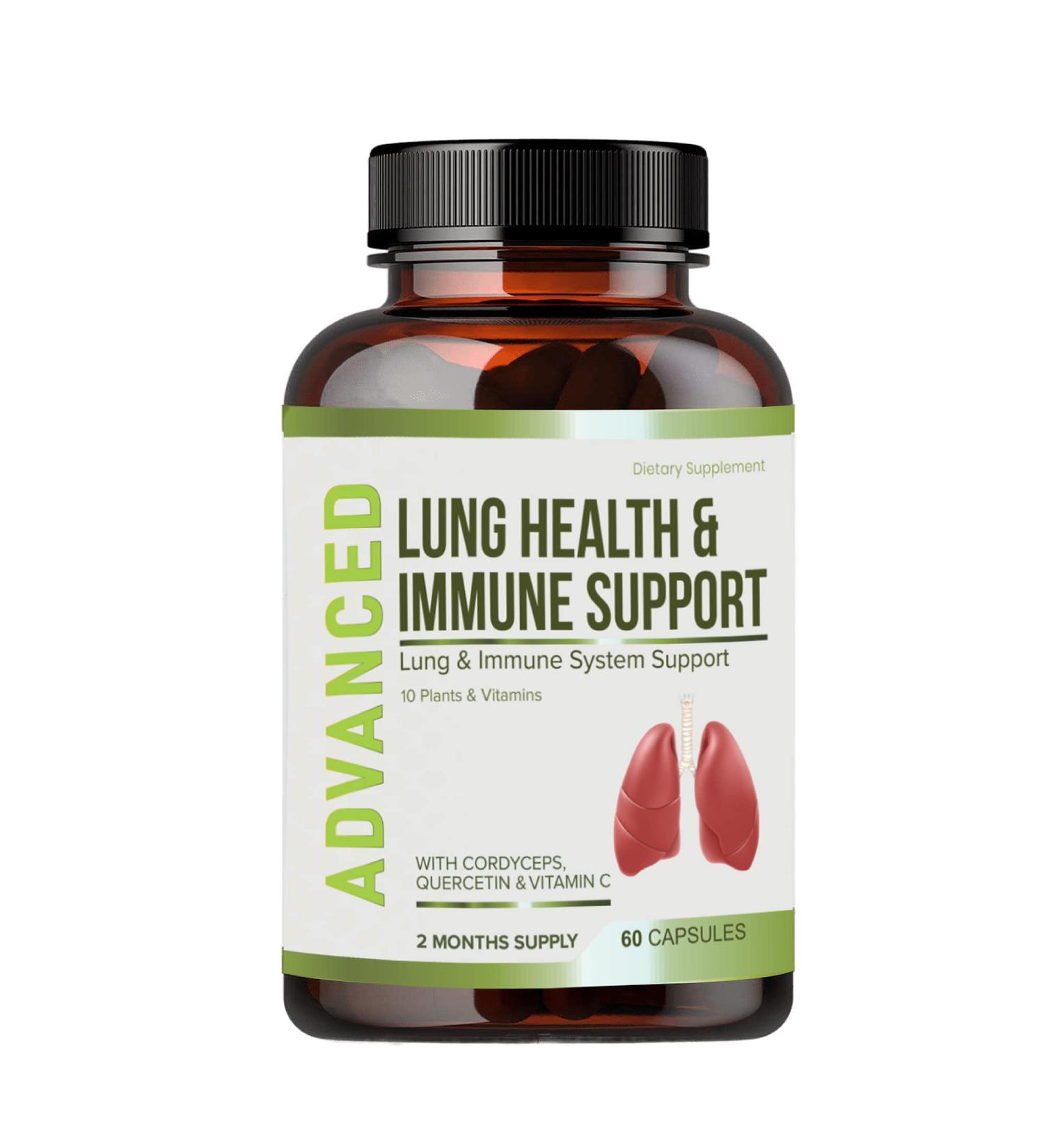 Lung Health & Immune Support Supplement - Clear Lungs & Boost Immunity with Quercetin, Cordyceps & Essential Vitamins - 60 Day Supply - Buy Online on GoSupps.com