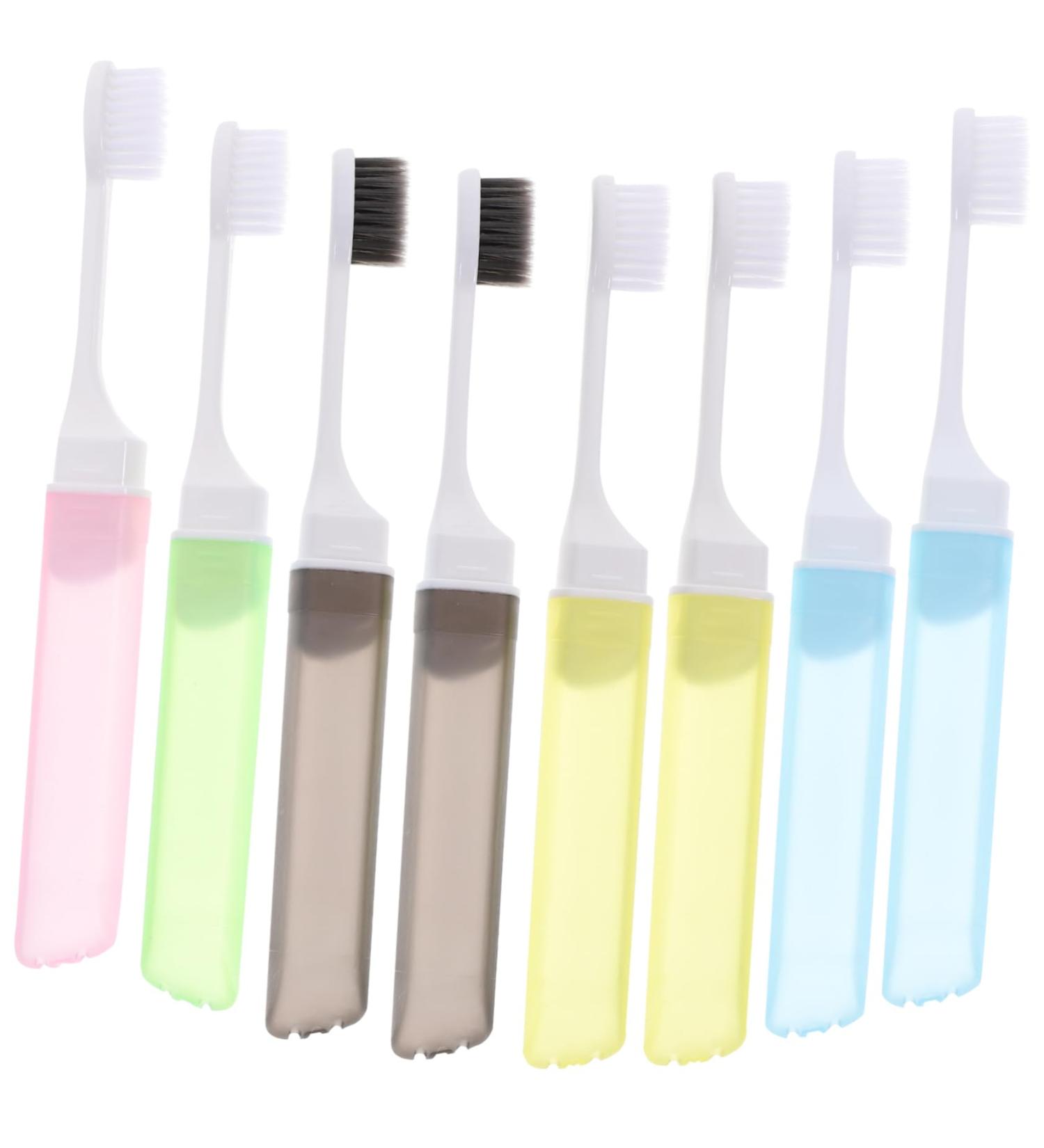 Ipetboom 8pcs Foldable Toothbrush Set - Soft Bristles Travel Gift for Adults | International Shipping - Buy Online on GoSupps.com