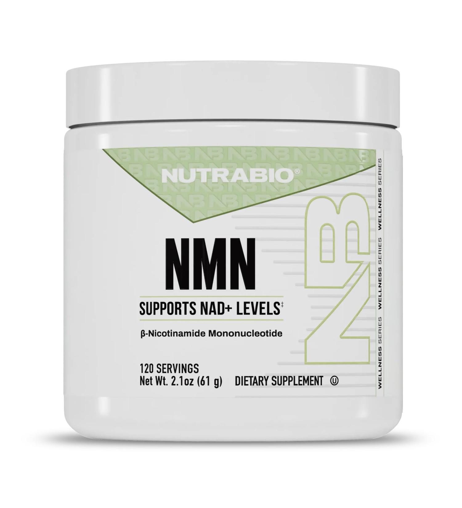NutraBio NMN - NAD Supplement Longevity Support Boost NAD Levels Increase Cellular Energy Brain Health Healthy Aging- 120 Servings 120 Servings (Pack of 1) - Buy Online on GoSupps.com