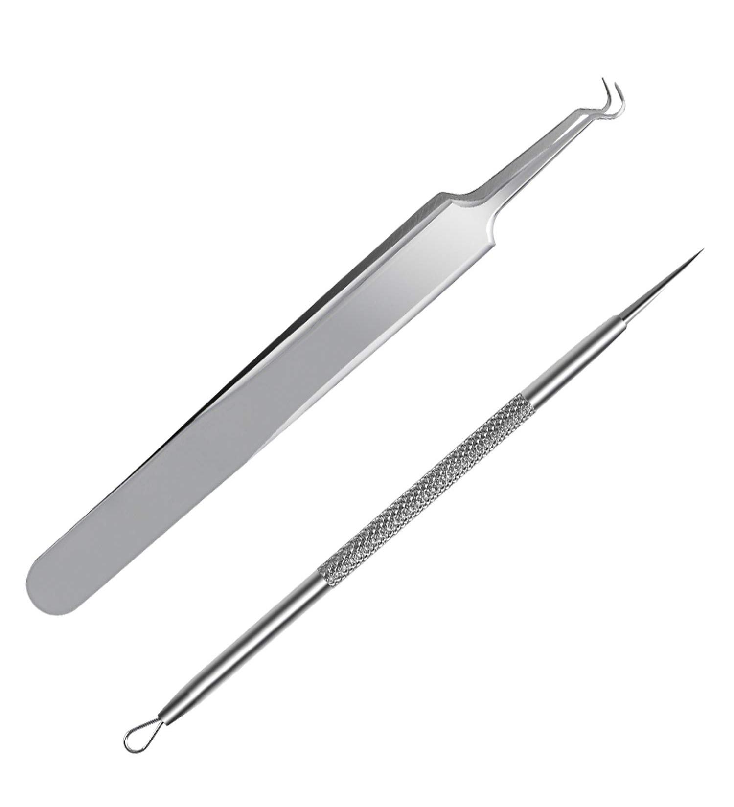 FIXBODY Stainless Steel Blackhead and Splinter Remover Tools Kit - Professional Treatment for Pimples, Whiteheads, Acne, and Ingrown Hairs - Buy Online on GoSupps.com