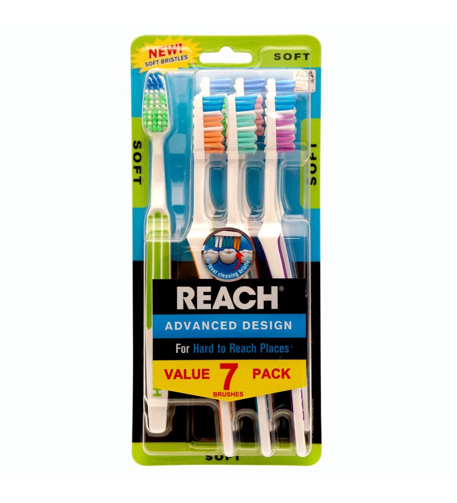 REACH Advanced Design Adult Toothbrush Soft - 7 Pack - Buy Online on GoSupps.com