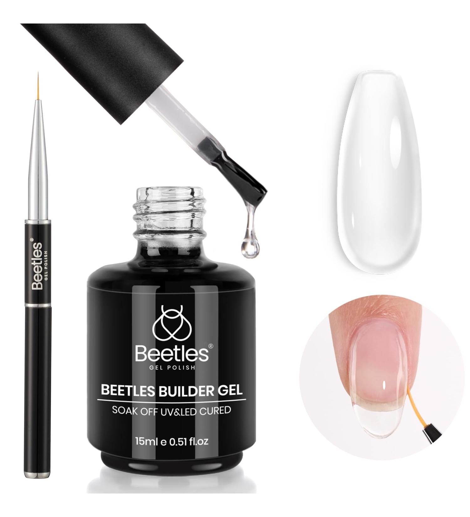 Beetles 5-in-1 Builder Gel Polish 15ml - Clear Strengthener with Brush for Nail Art | Perfect Holiday Gift for Women - Buy Online on GoSupps.com
