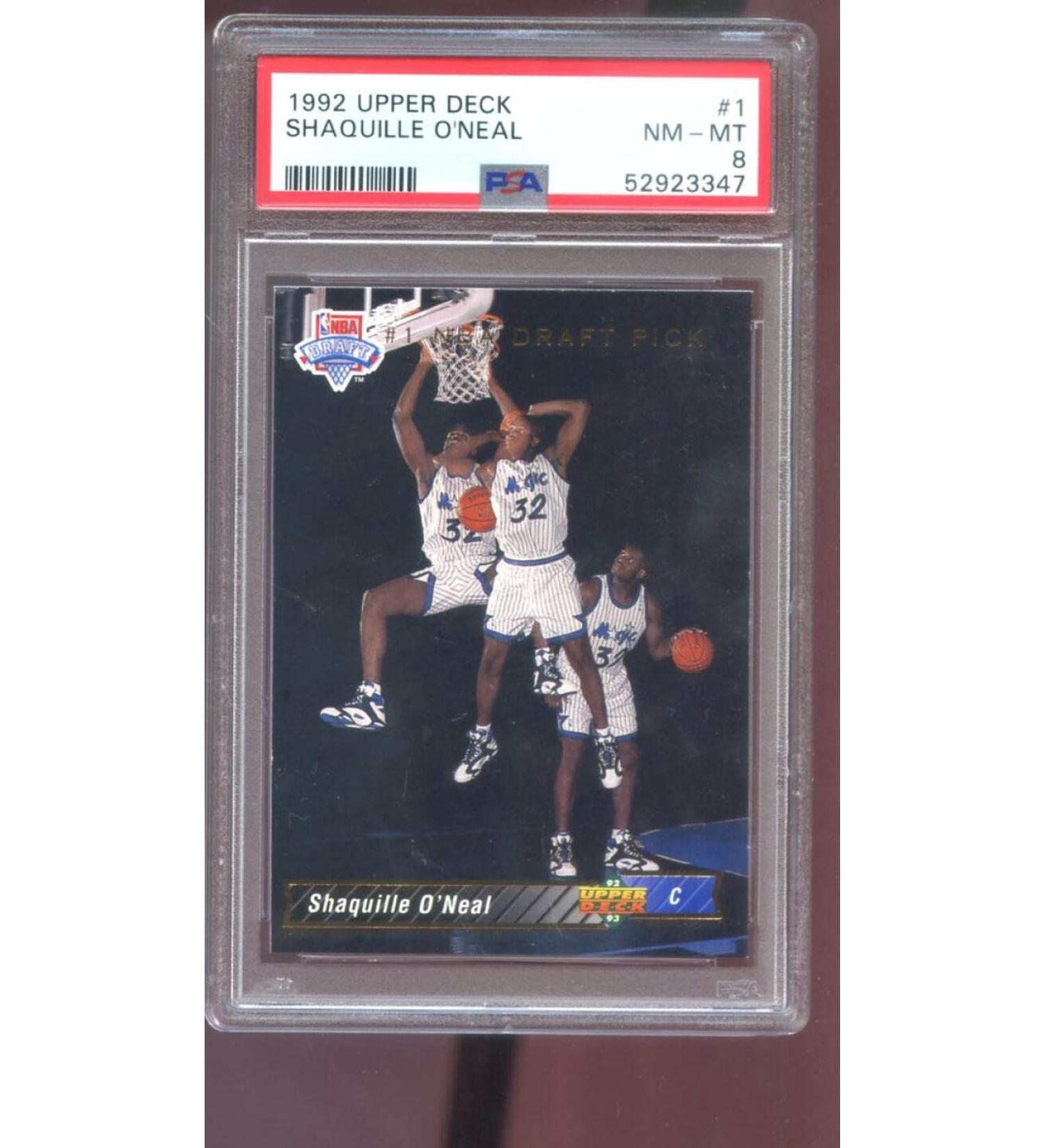 1992-93 Upper Deck Shaquille O'Neal Draft Pick #1 ROOKIE RC PSA 8 Graded Basketball Card NBA Shaq ONeal 1992 1993 92 93