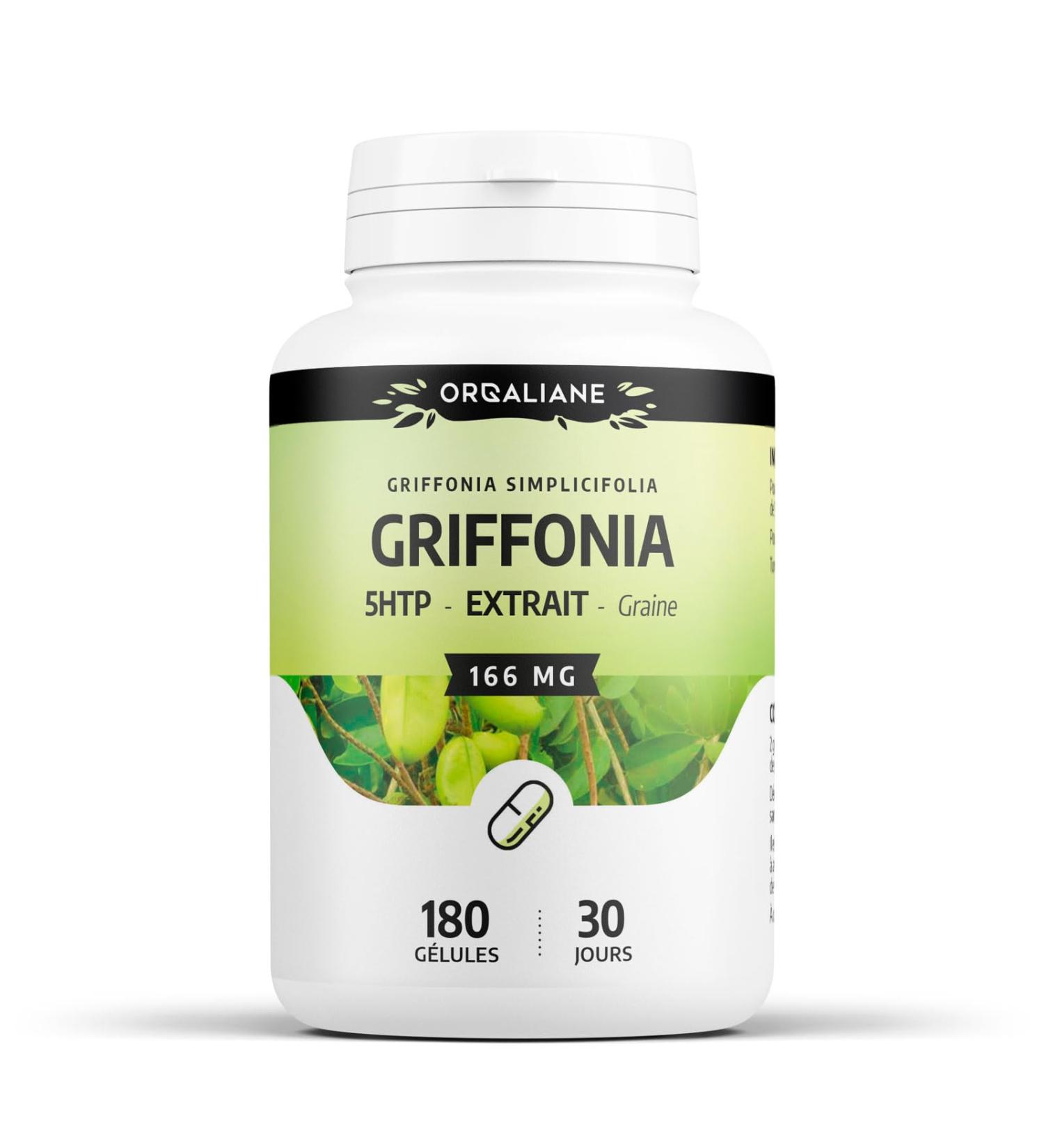 Griffonia extract 15% 5-HTP - 166 mg - 180 capsules - Orgaliane - Buy Online on GoSupps.com