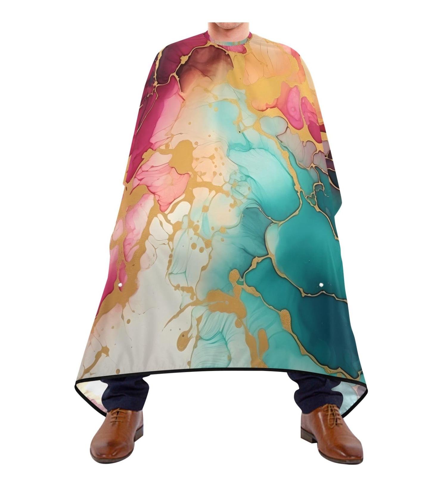 Bolaz Waterproof Barber Cape - Colorful Marble & Cheetah Hair Cutting Bib for Men & Unisex | Shop Internationally - Buy Online on GoSupps.com