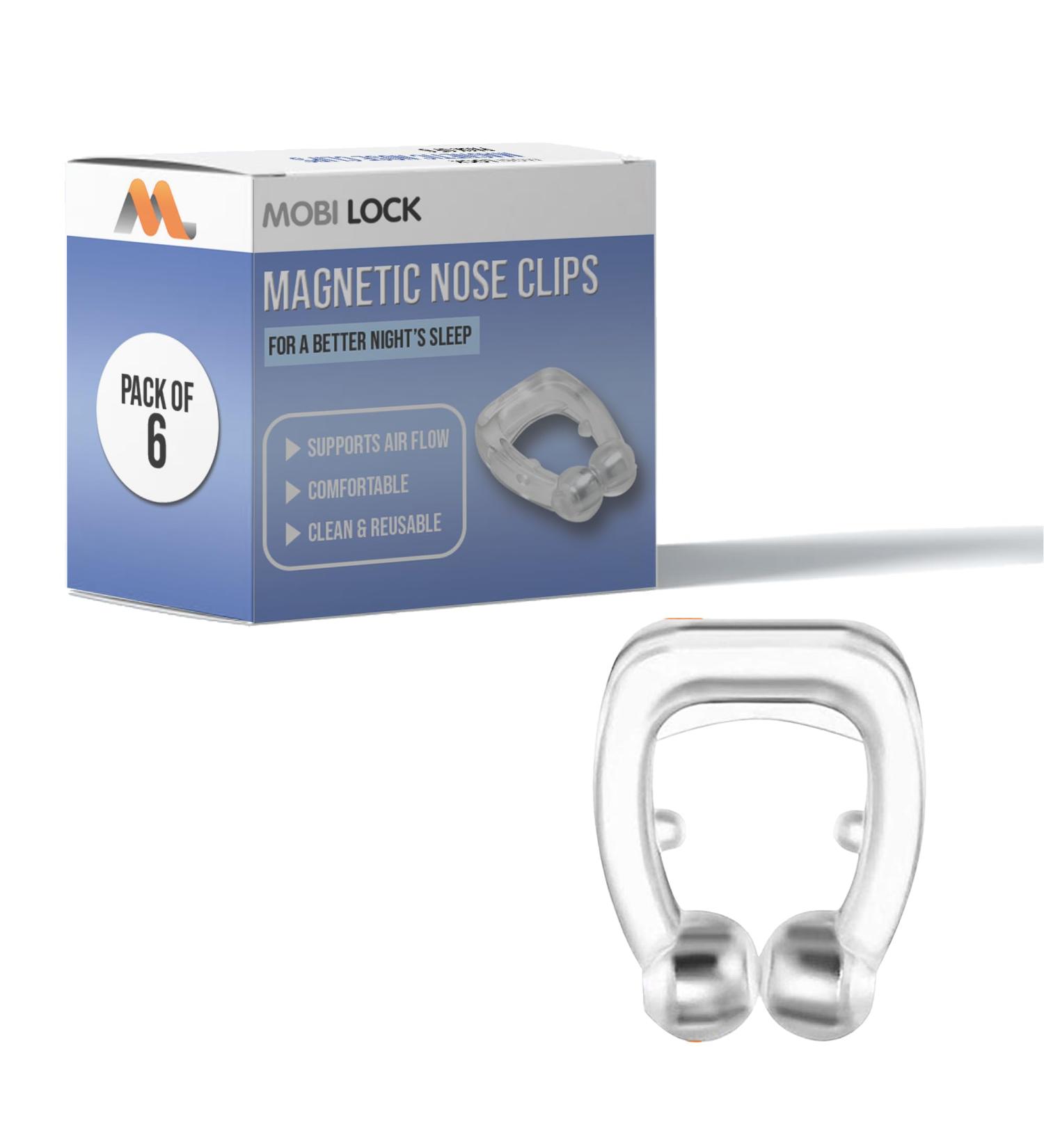 Mobi Lock Magnetic Nasal Clip - Pack of 6 | Silicone Nose Clip for Snoring Relief | Reusable Device for Peaceful Sleep - Buy Online on GoSupps.com